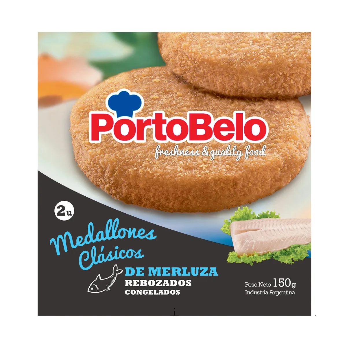 Medallón merluza rebozado congelado Porto Bello 150 g.