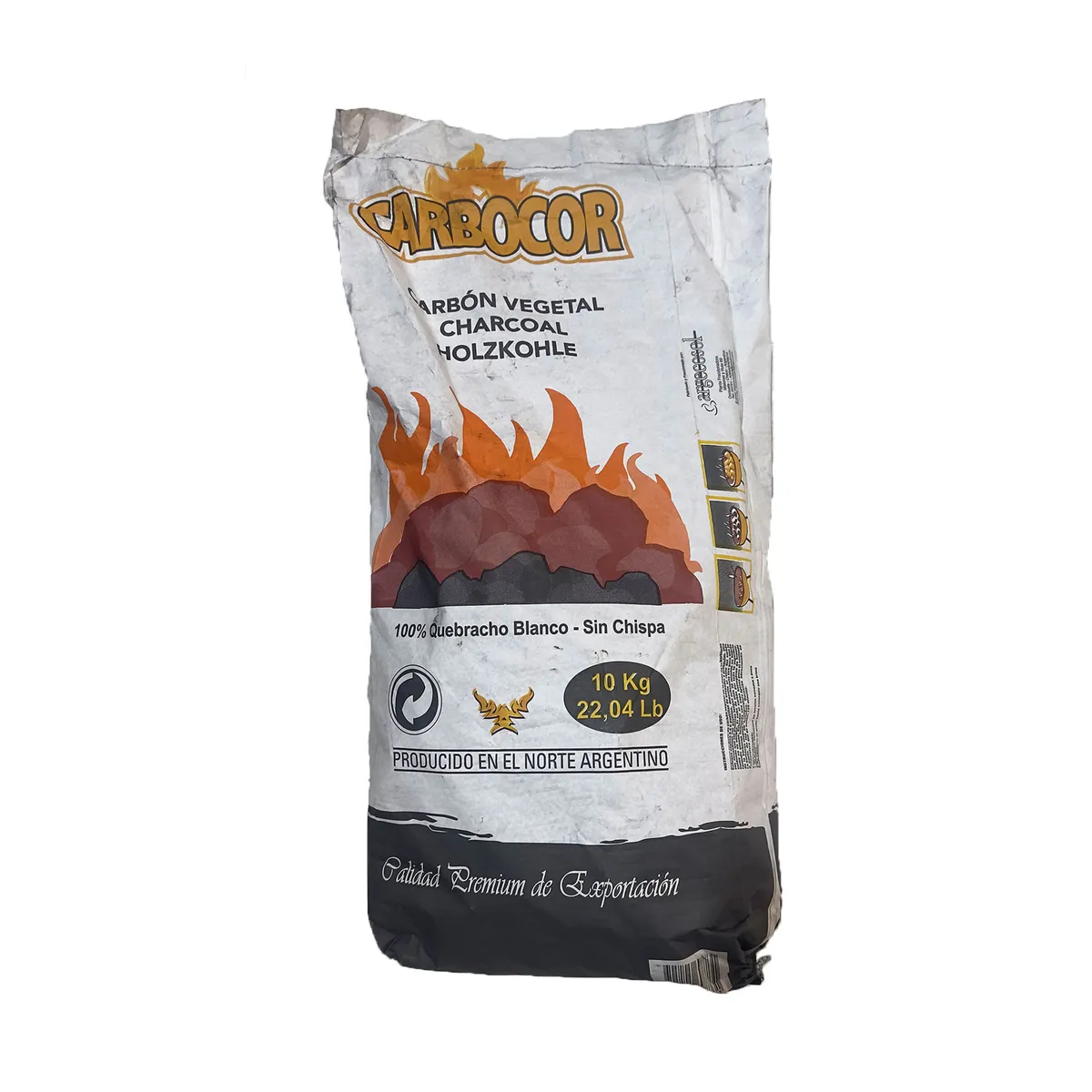 Carbón vegetal Carbocor quebracho x 10 kg