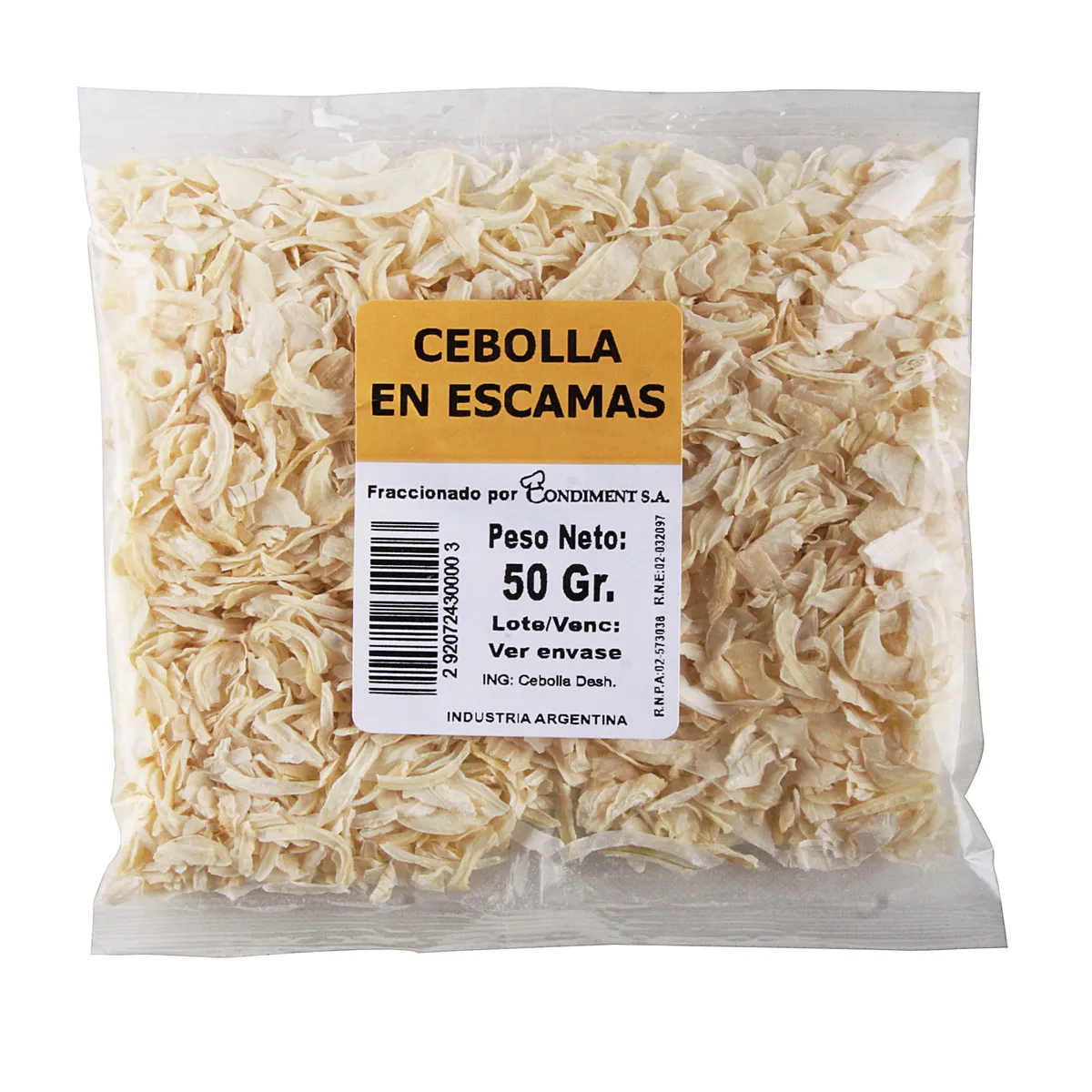 Cebolla en escamas 50 g.