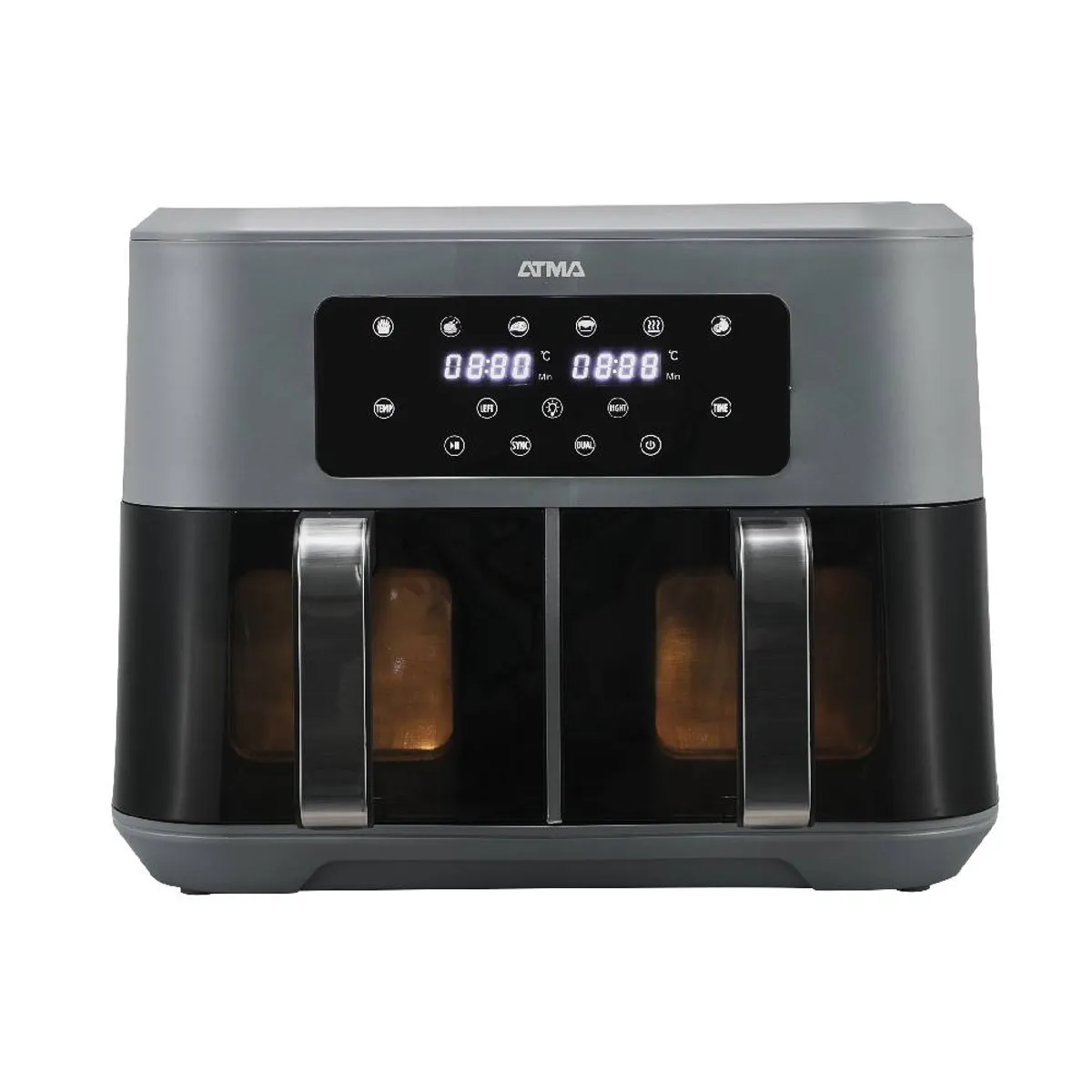 Freidora De Aire 8,5L ATMA Doble Canasta Gris FRD24GAP