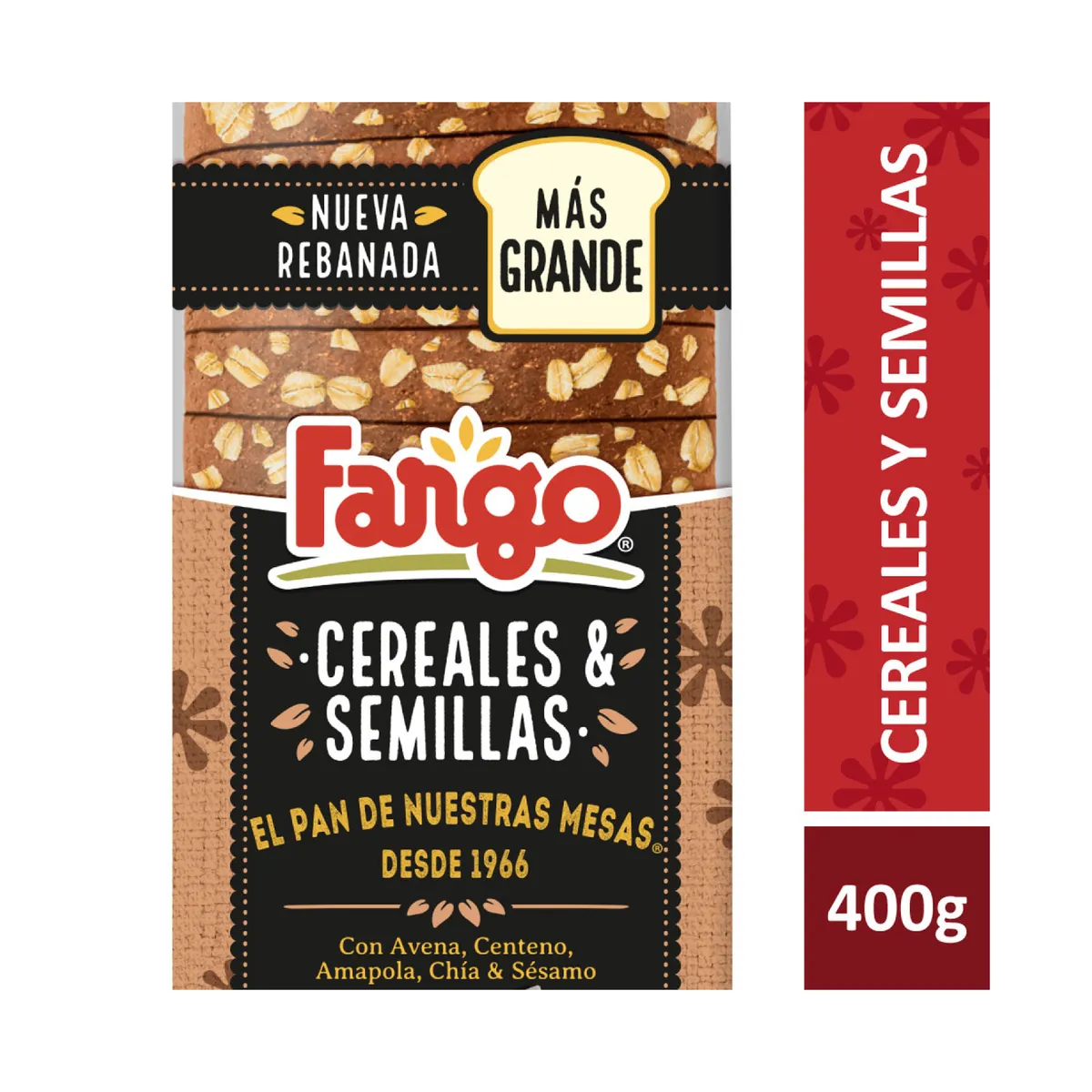 Pan cereales y semillas Fargo bolsa 400 grs