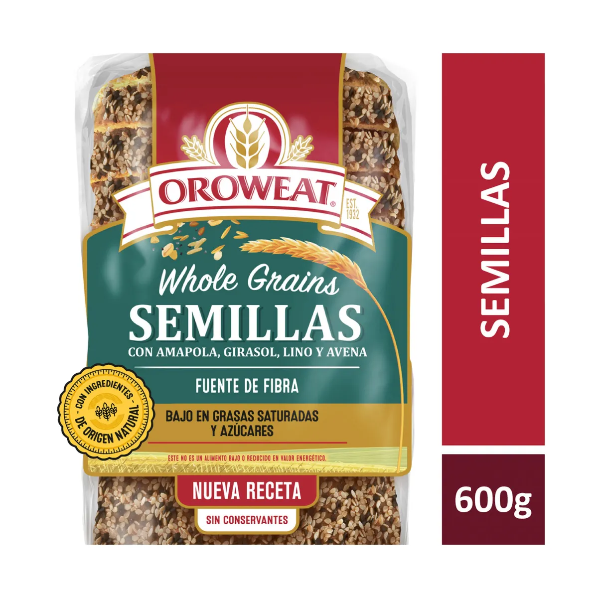 Pan con semillas Oroweat 600 grs