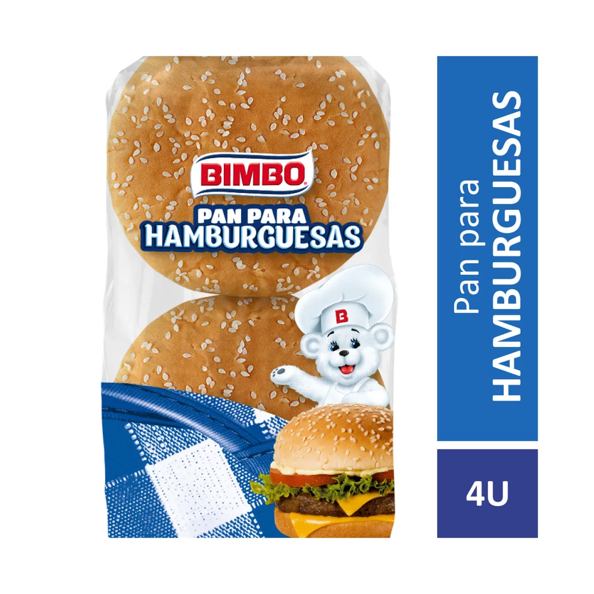 Pan para hamburguesa con sésamo Bimbo 4 uni