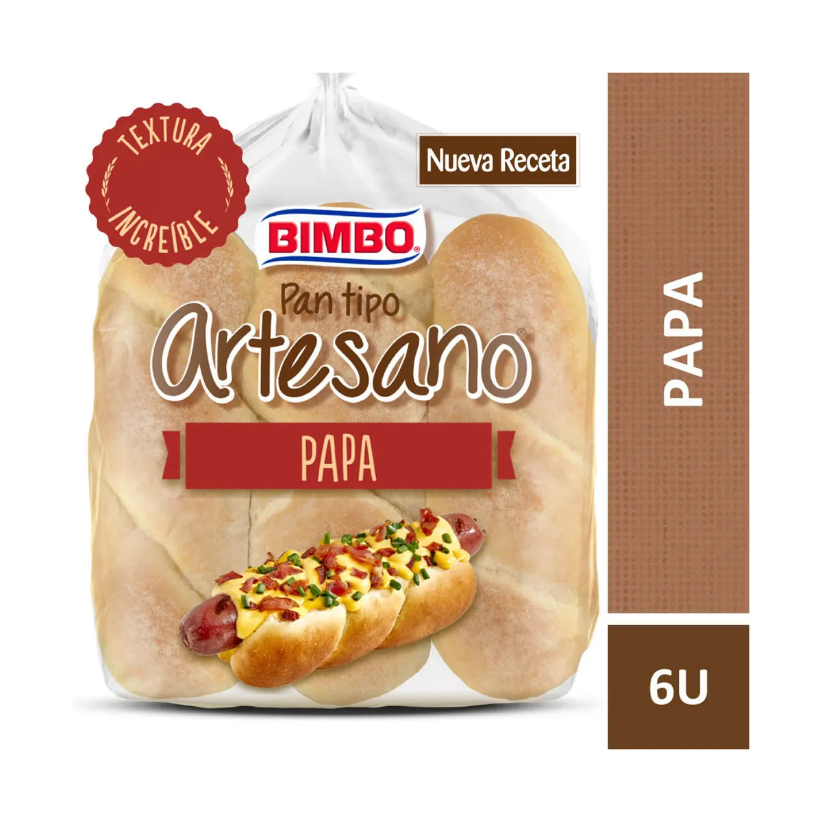 Pan de pancho papa Bimbo Artesano 6 uni