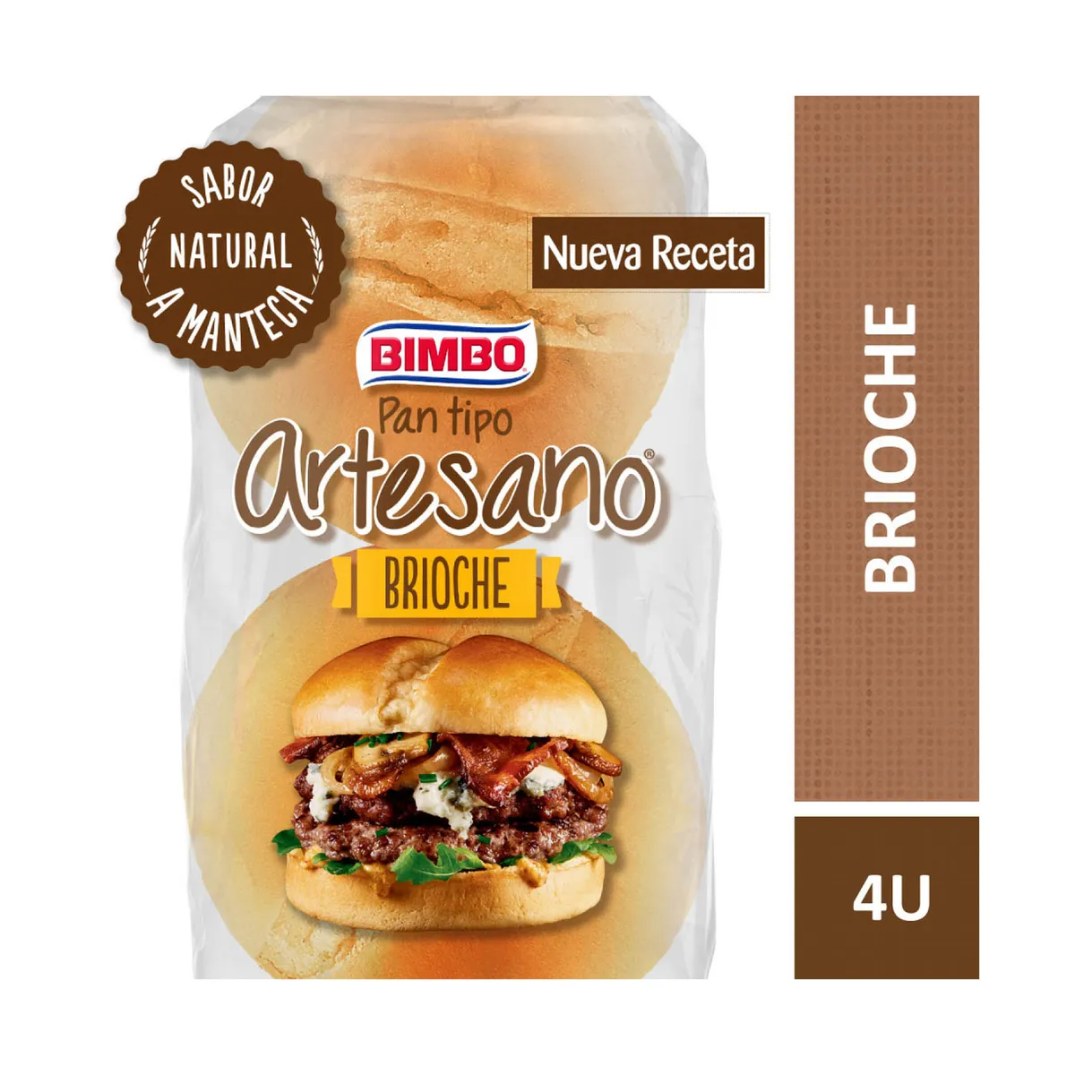 Pan brioche de hamburguesa Bimbo Artesano 4 uni