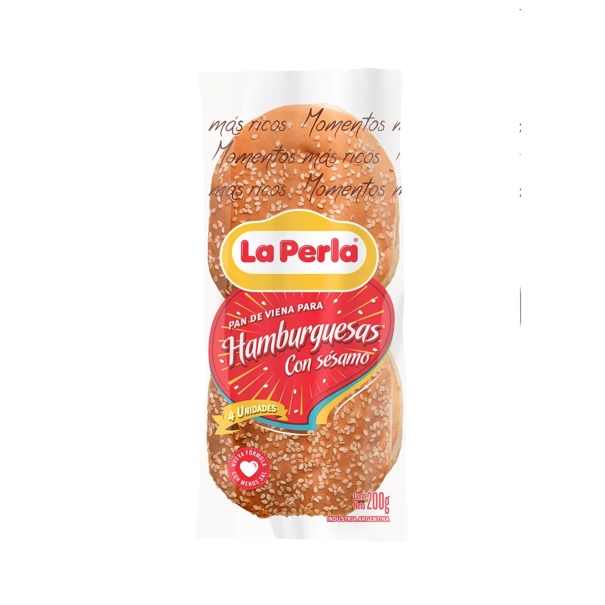 Pan para hamburguesa La Perla con sesamo 200 g.