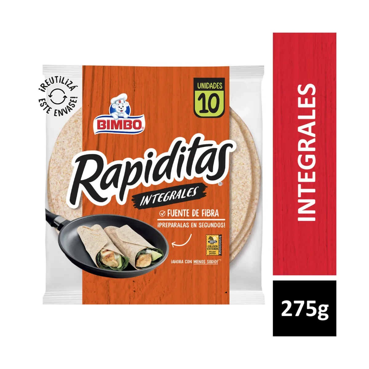 Tortillas integrales Rapiditas 10 uni