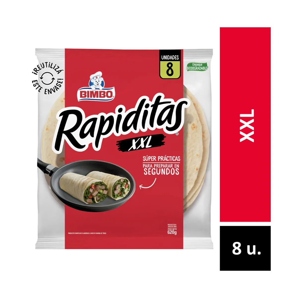 Tortillas XXL Rapiditas 8 uni