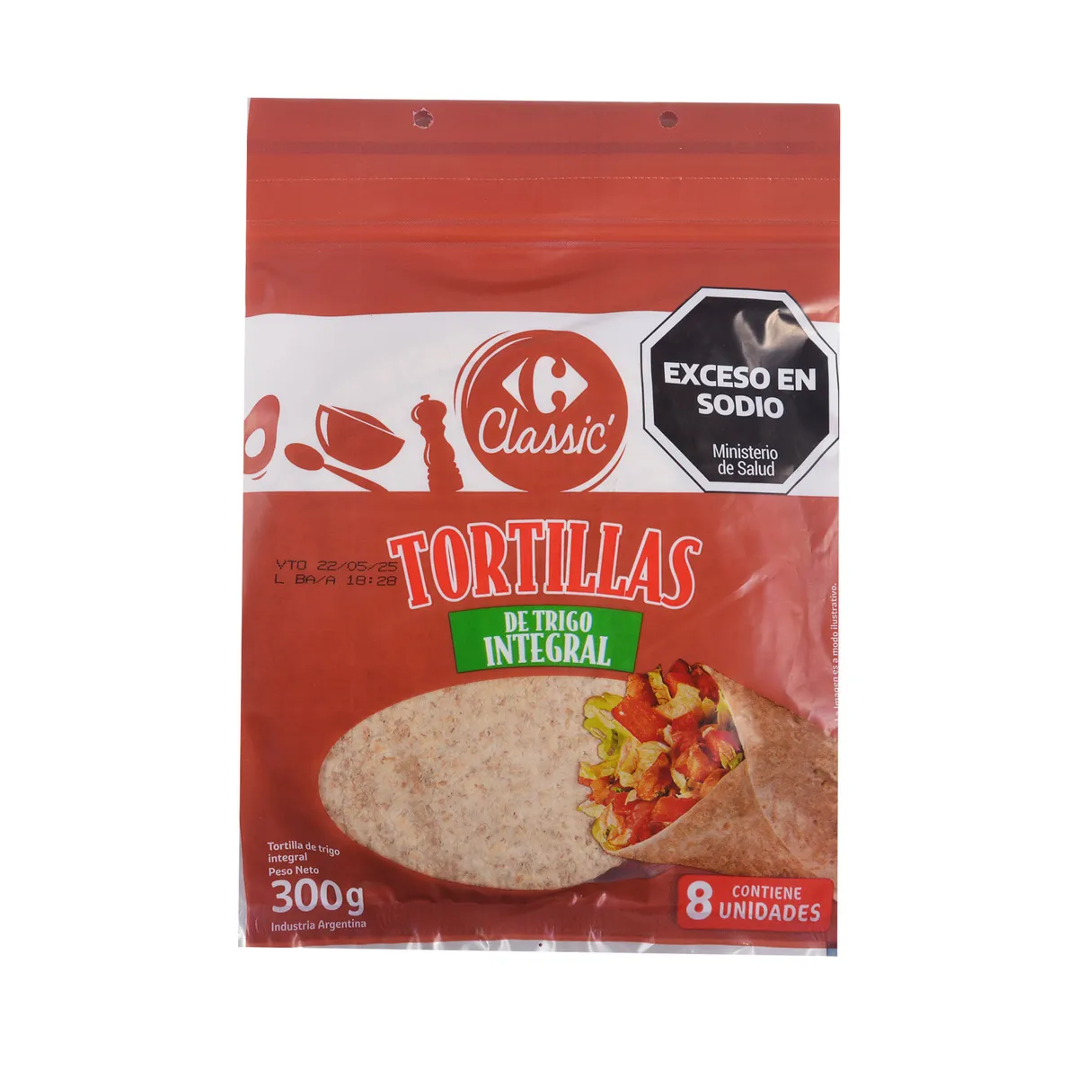 Tortillas integrales Carrefour Classic 8 uni