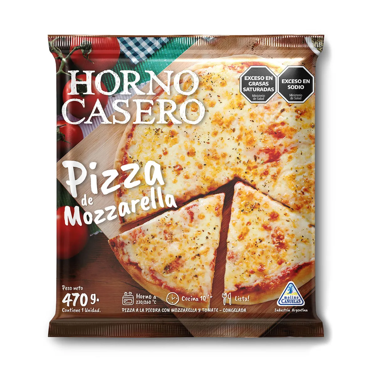 Pizza Horno casero de mozzarella 470 g.