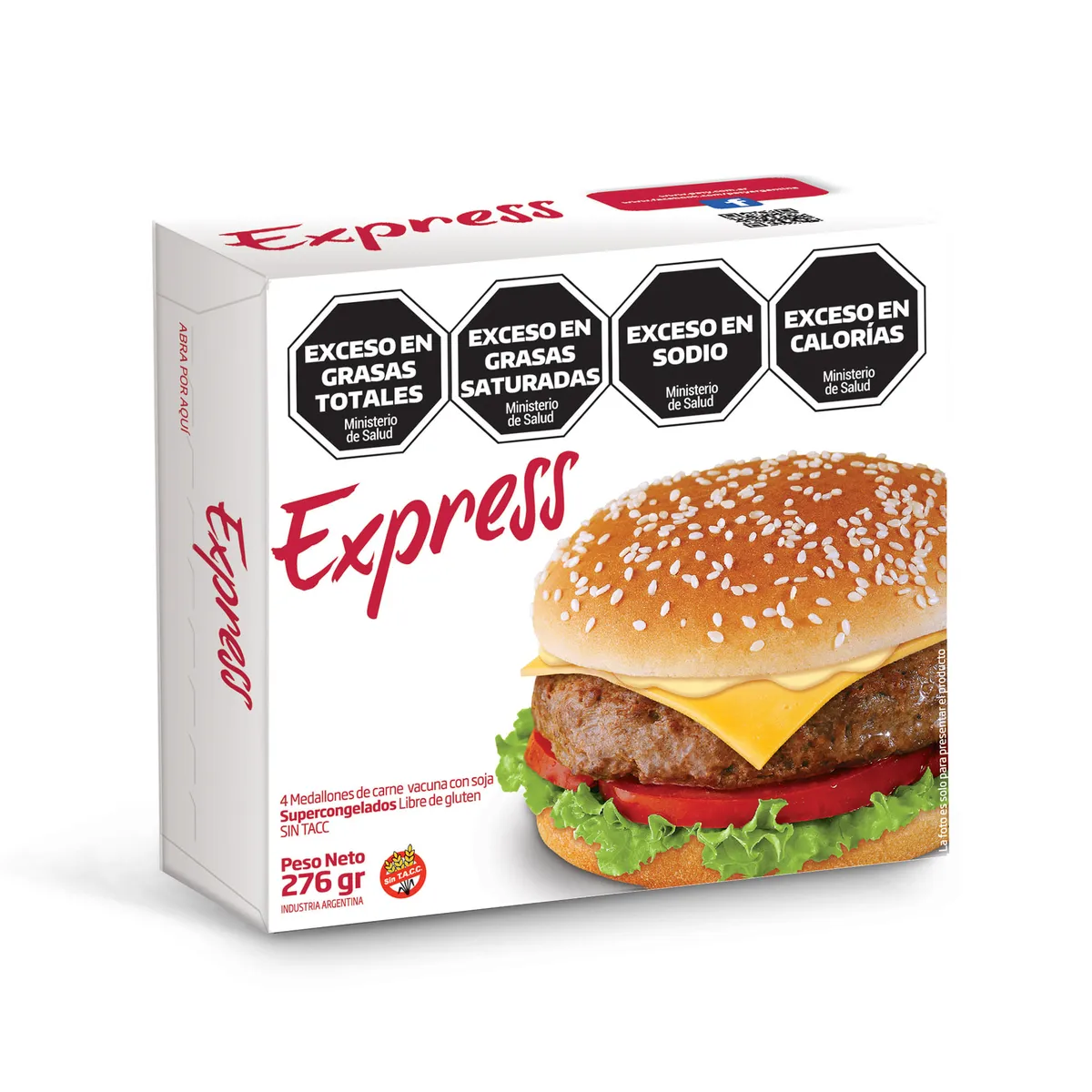 Medallón de carne Paty express en caja 4 uni