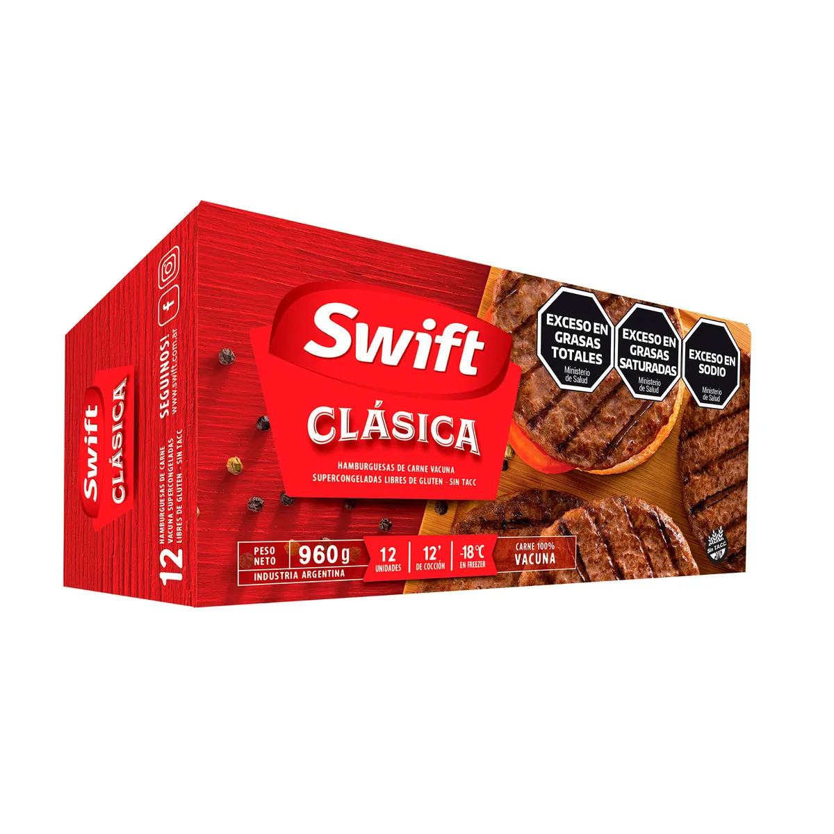 Hamburguesa Swift clásica 12 u.