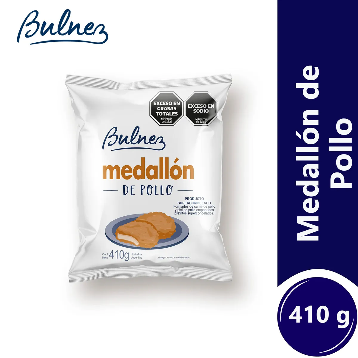 Medallones de pollo rebozados Bulnez 410 g.