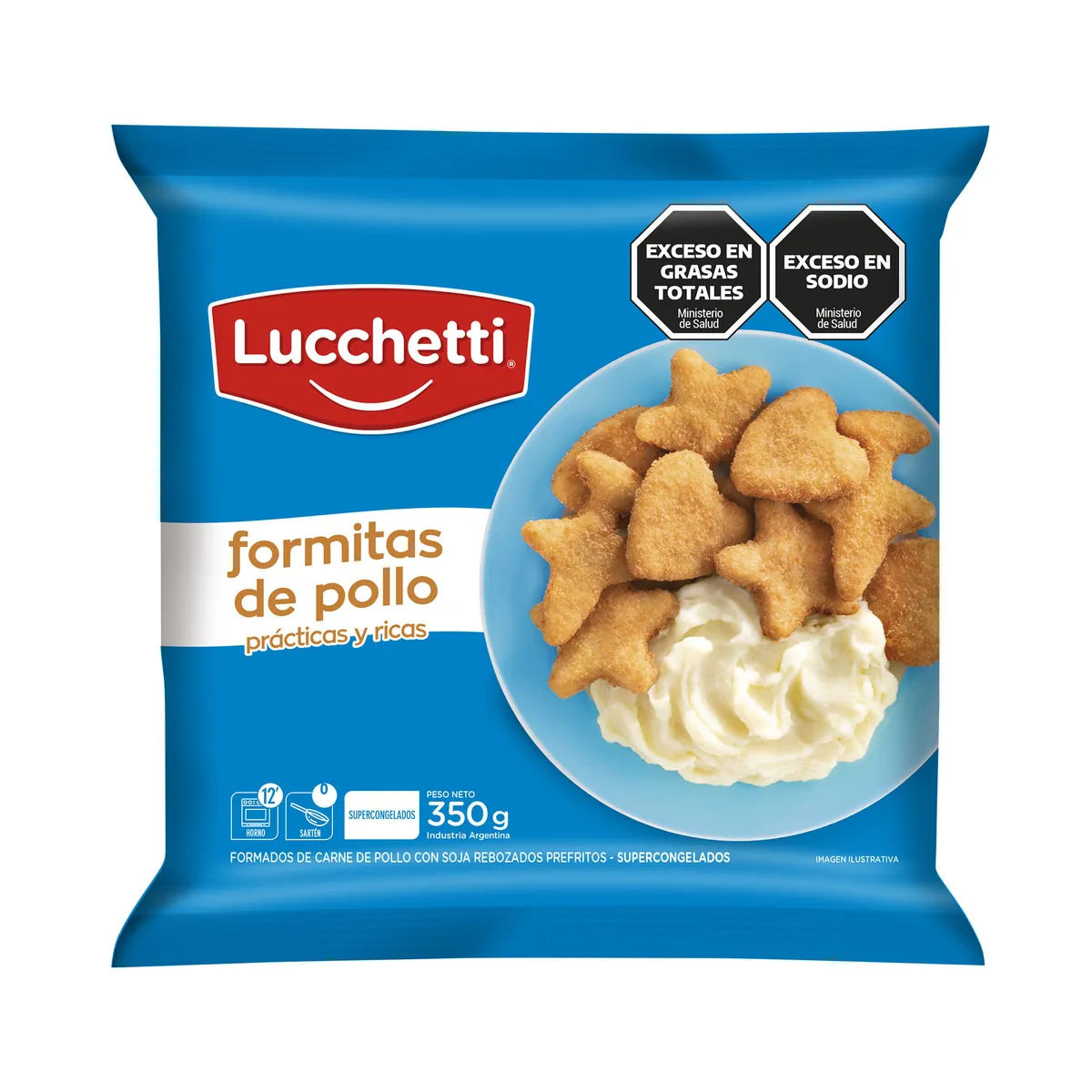 Formitas de pollo Lucchetti en bolsa 350 g.