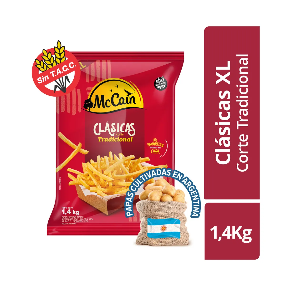 Papas baston Mc cain tradicional familiar 1.4 kg.