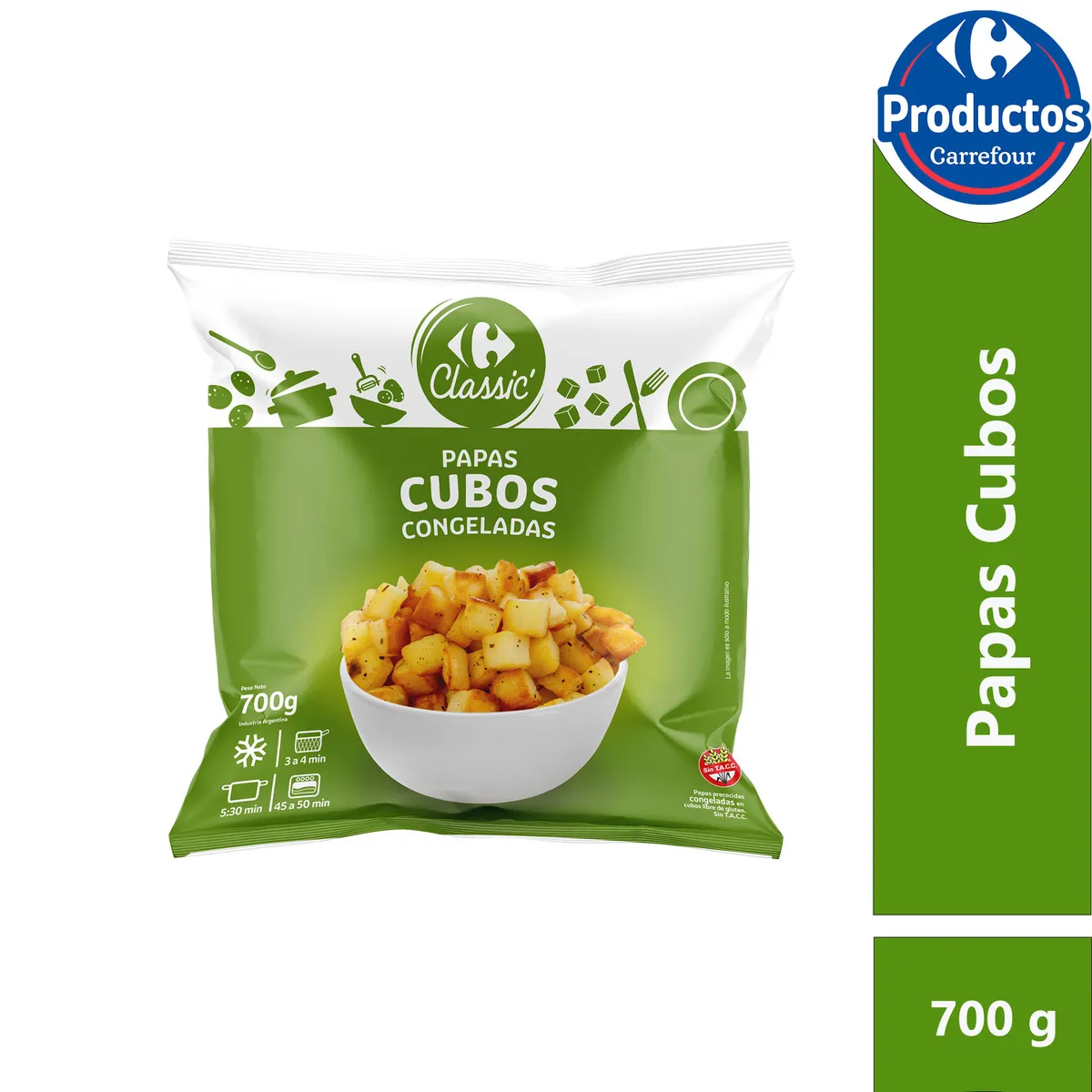Papas cubo Carrefour Classic 700 g.