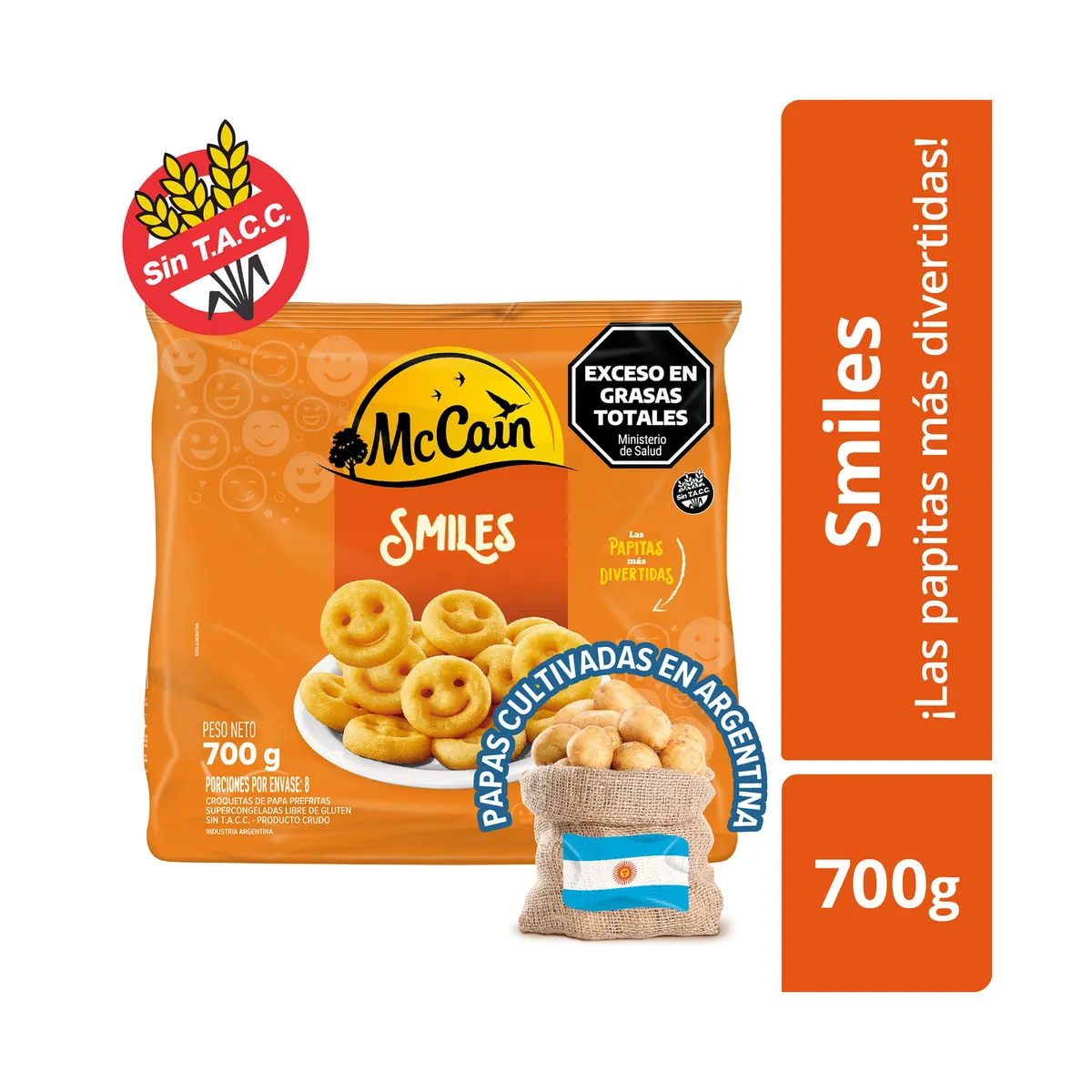 Papas smiles Mc Cain en bolsa 700 g.