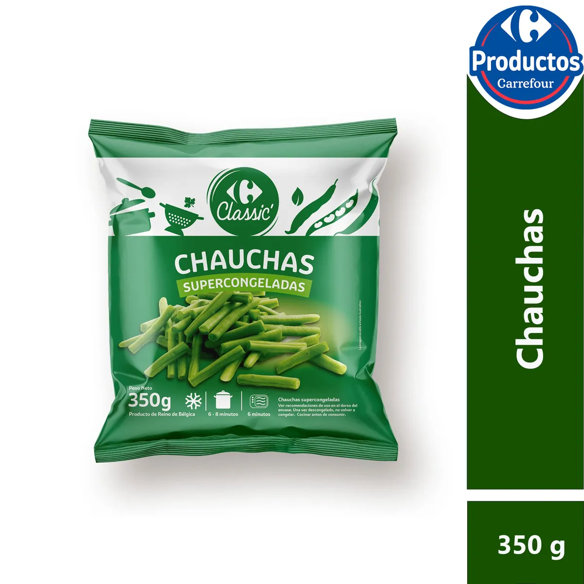 Chauchas congeladas Carrefour Classic 350 g.