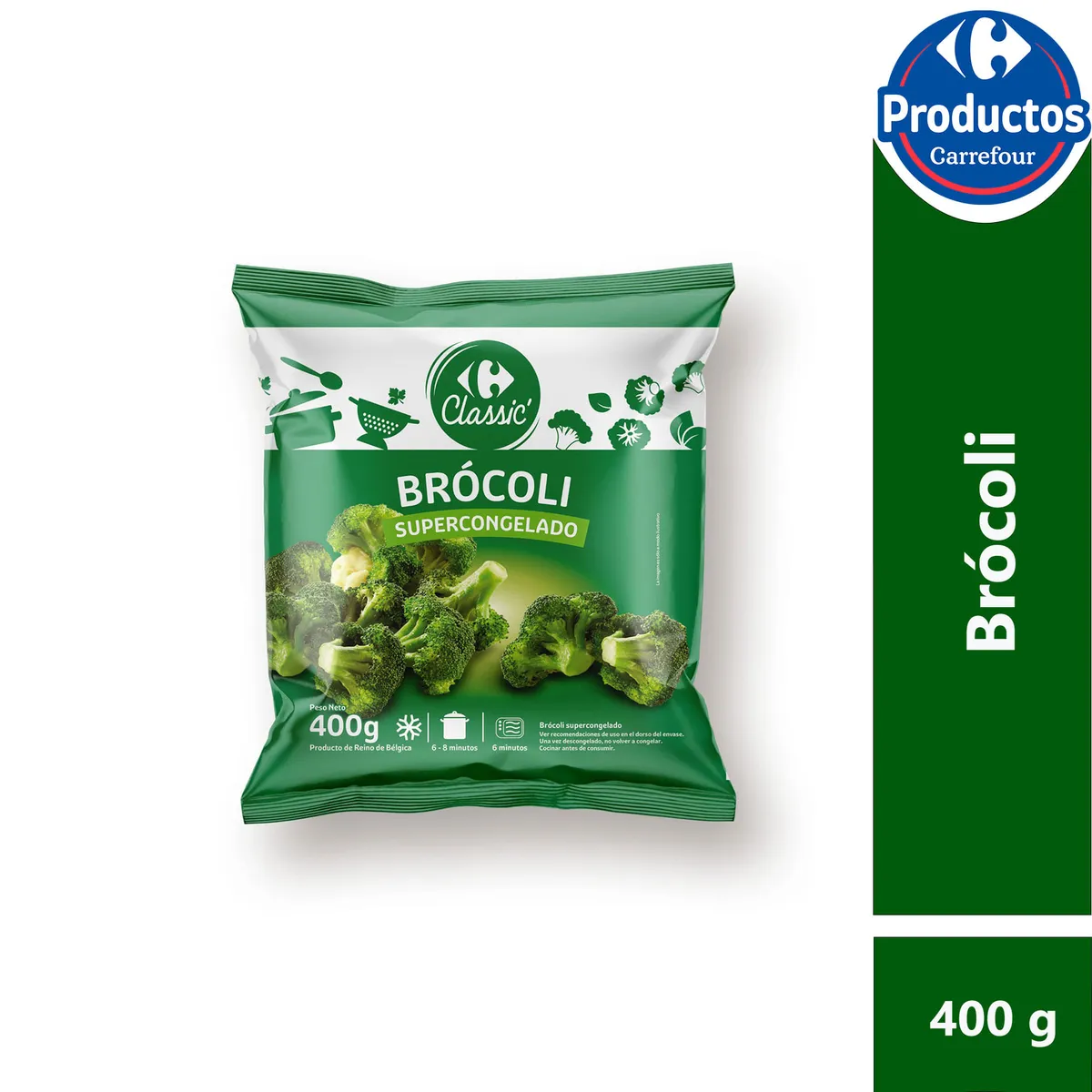 Brócoli congelado Carrefour Classic 400 g.