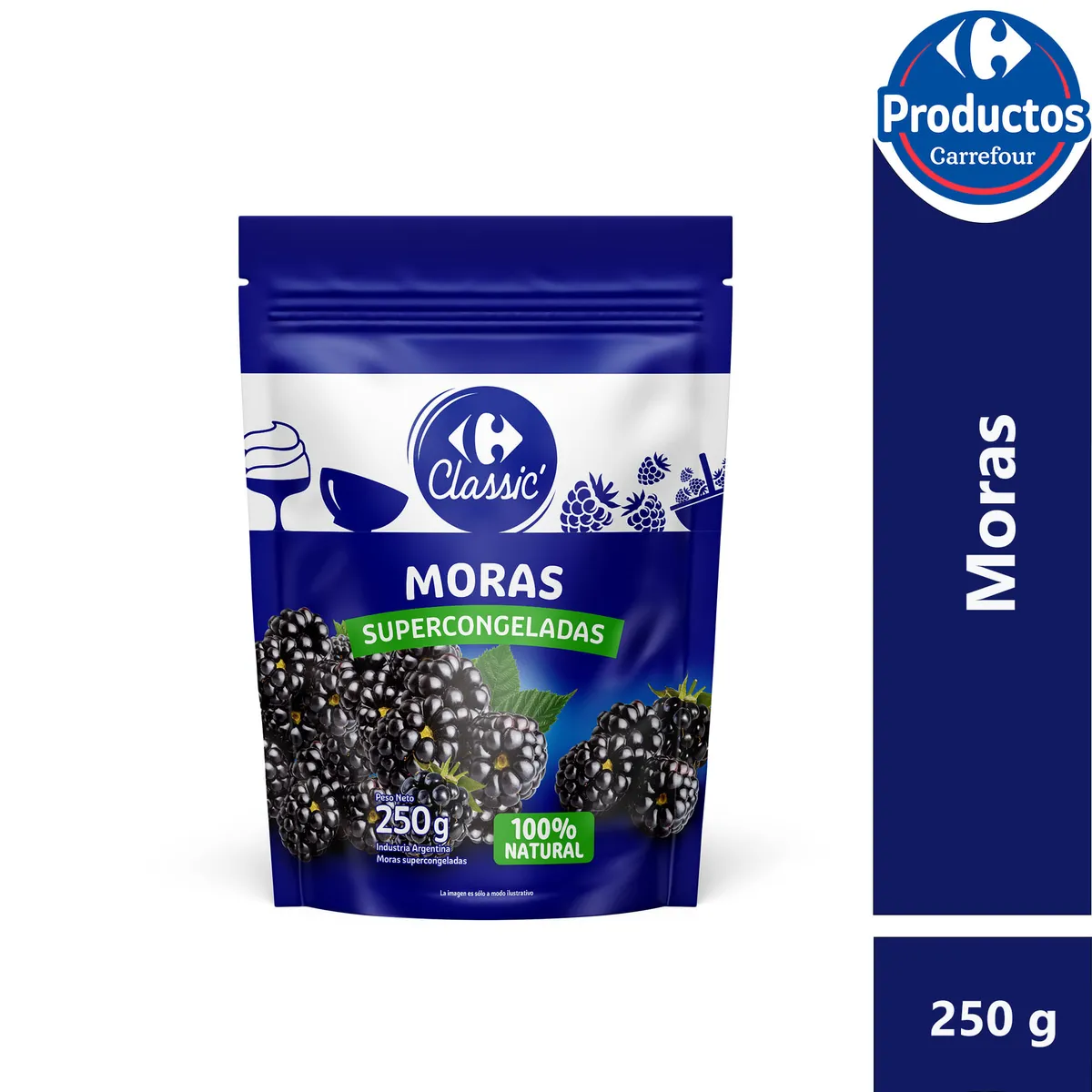 Mora supercongelada Carrefour Classic 250 g.