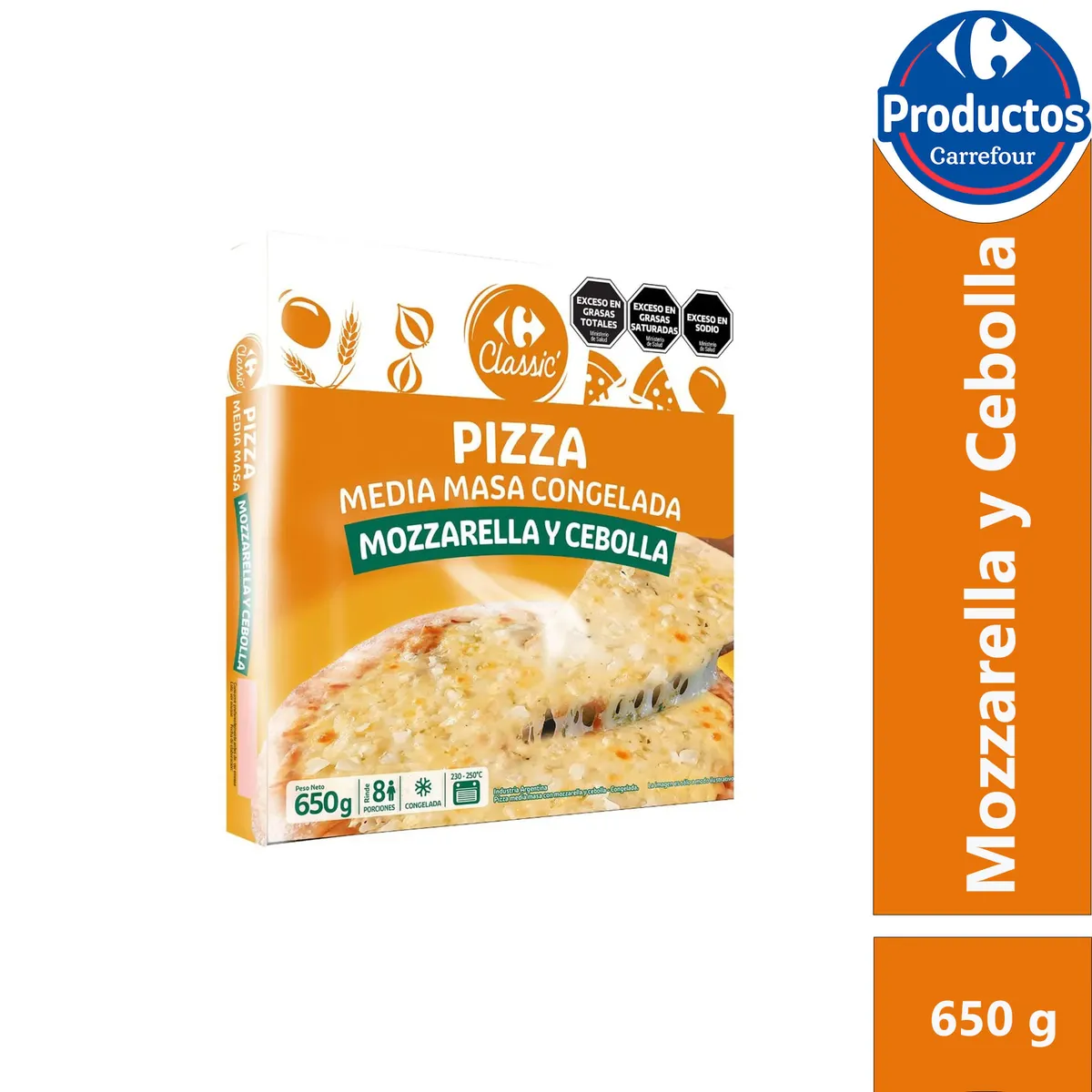 Pizza de fugazzeta Carrefour Classic 650 grs