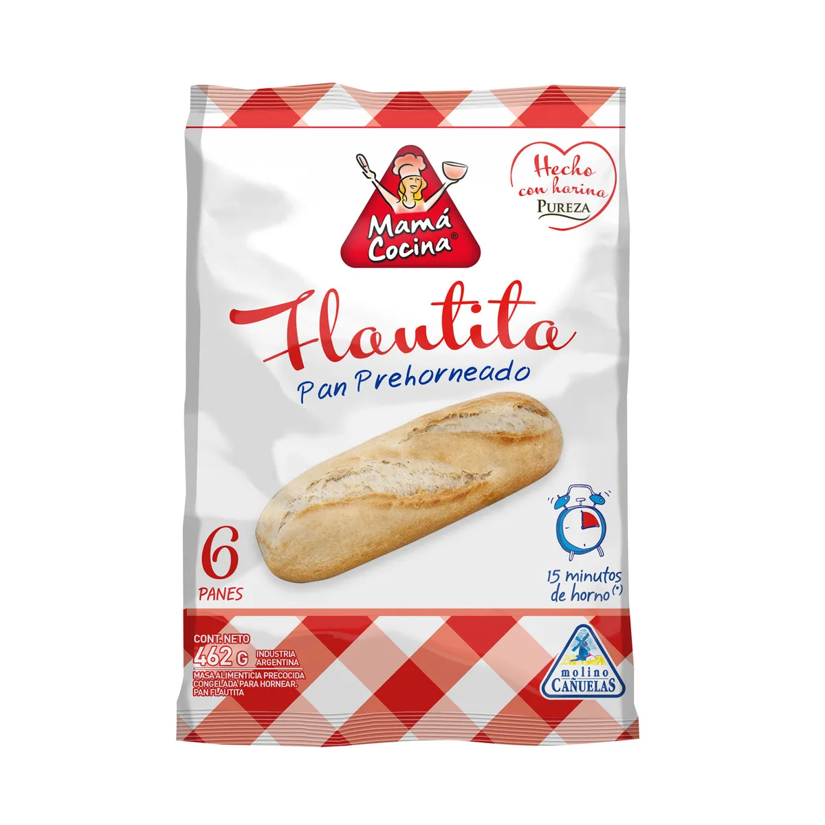 Pan flautita congelada Mamá Cocina x 6 uni