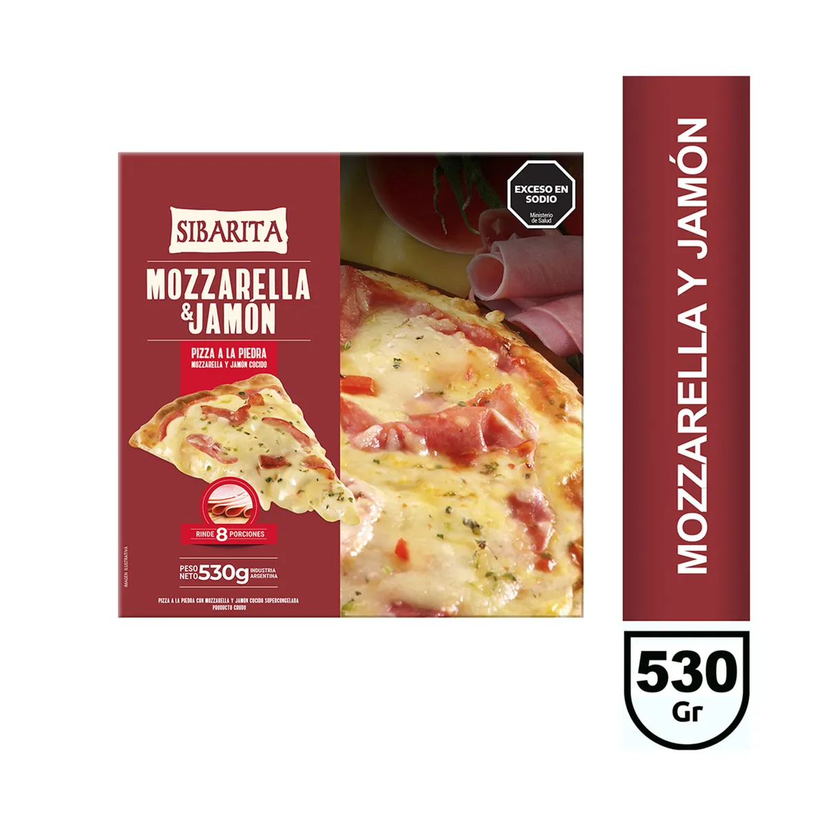 Pizza de mozzarella y jamón Sibarita en caja 530 grs