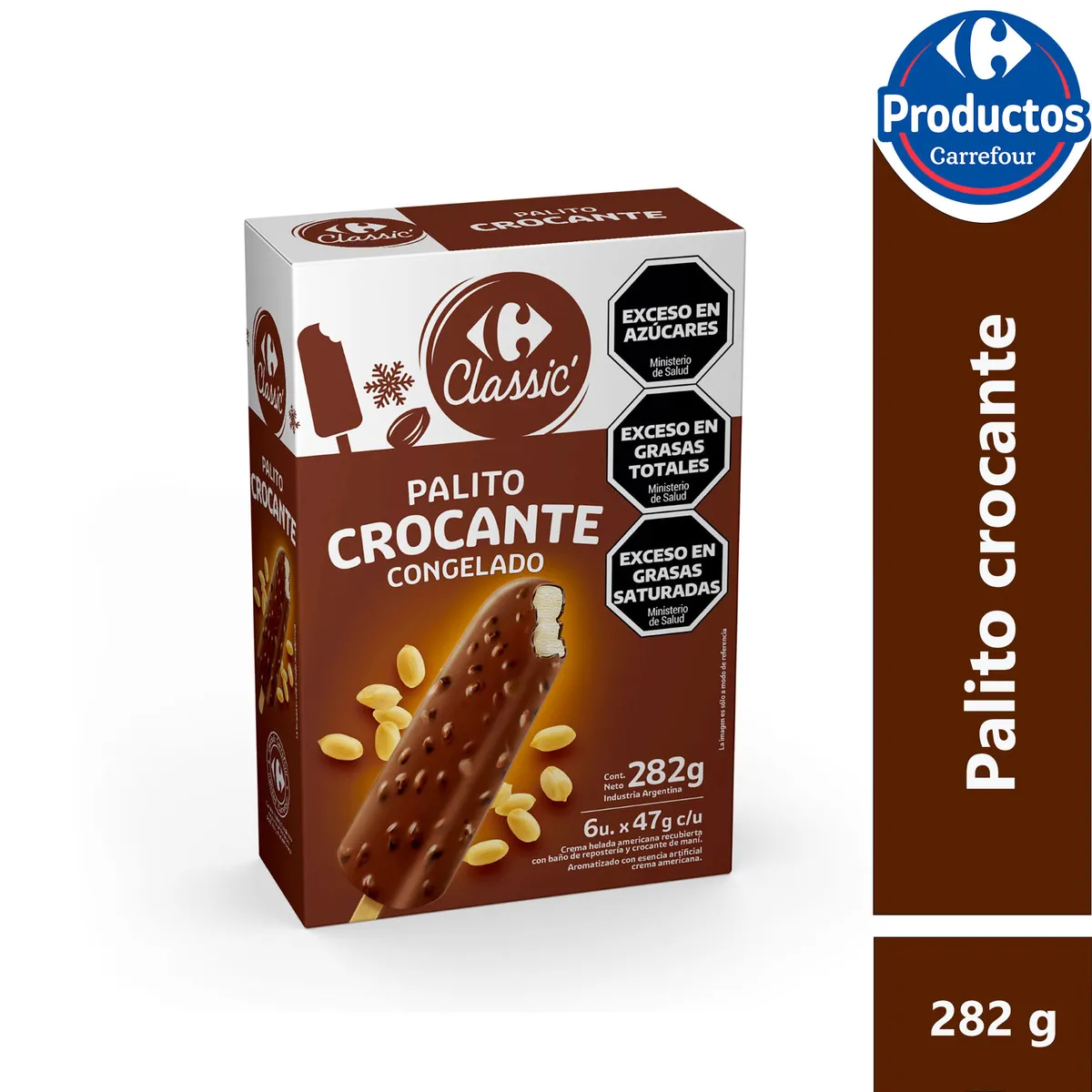 Helado de palito Carrefour classic crocante 6 u.