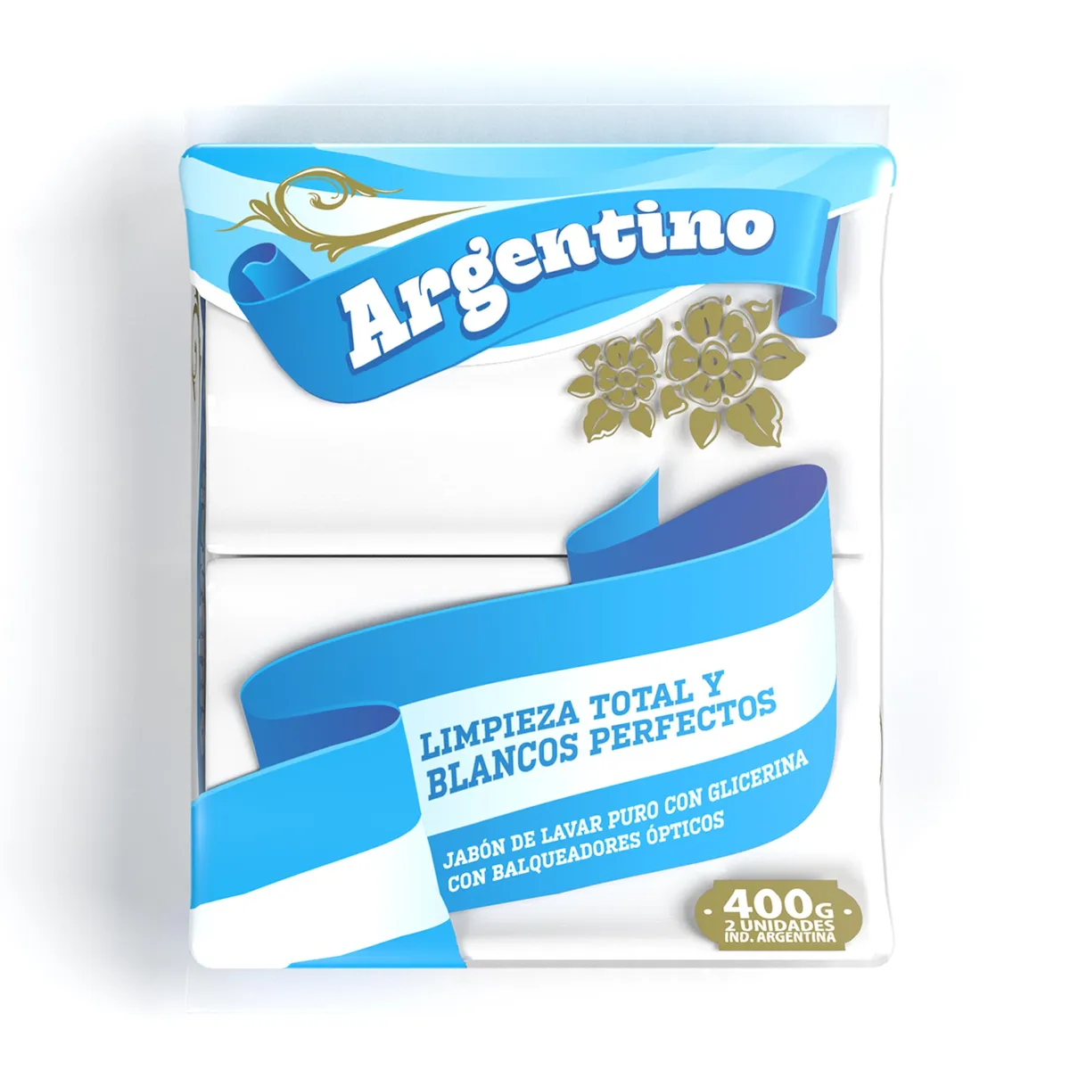 Jabón en pan Argentino blanco 2 u. x 200 g.