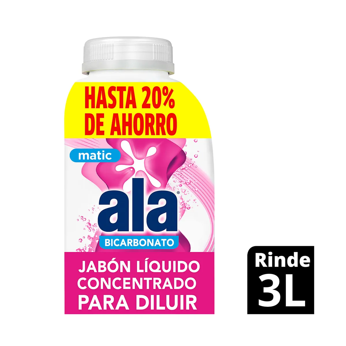 Jabón líquido concentrado para diluir Ala con bicarbonato 500 ml