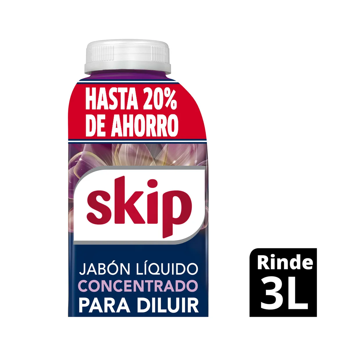 Jabón líquido para ropa Skip para diluir power delux en botella 500 cc.