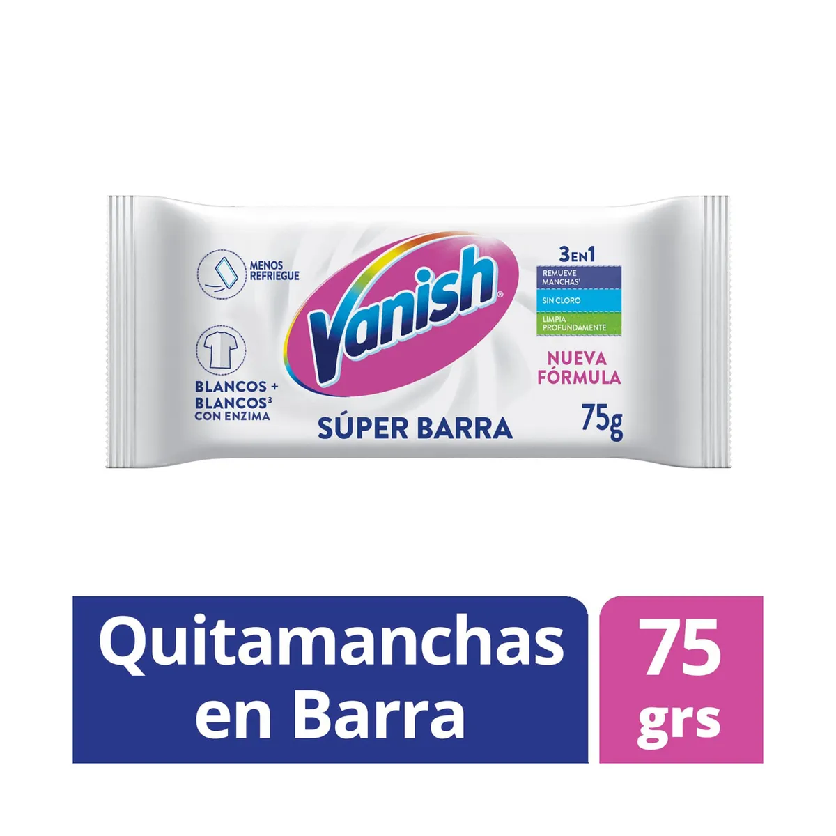 Quitamanchas Vanish prelavado en barra blanco 75 g.