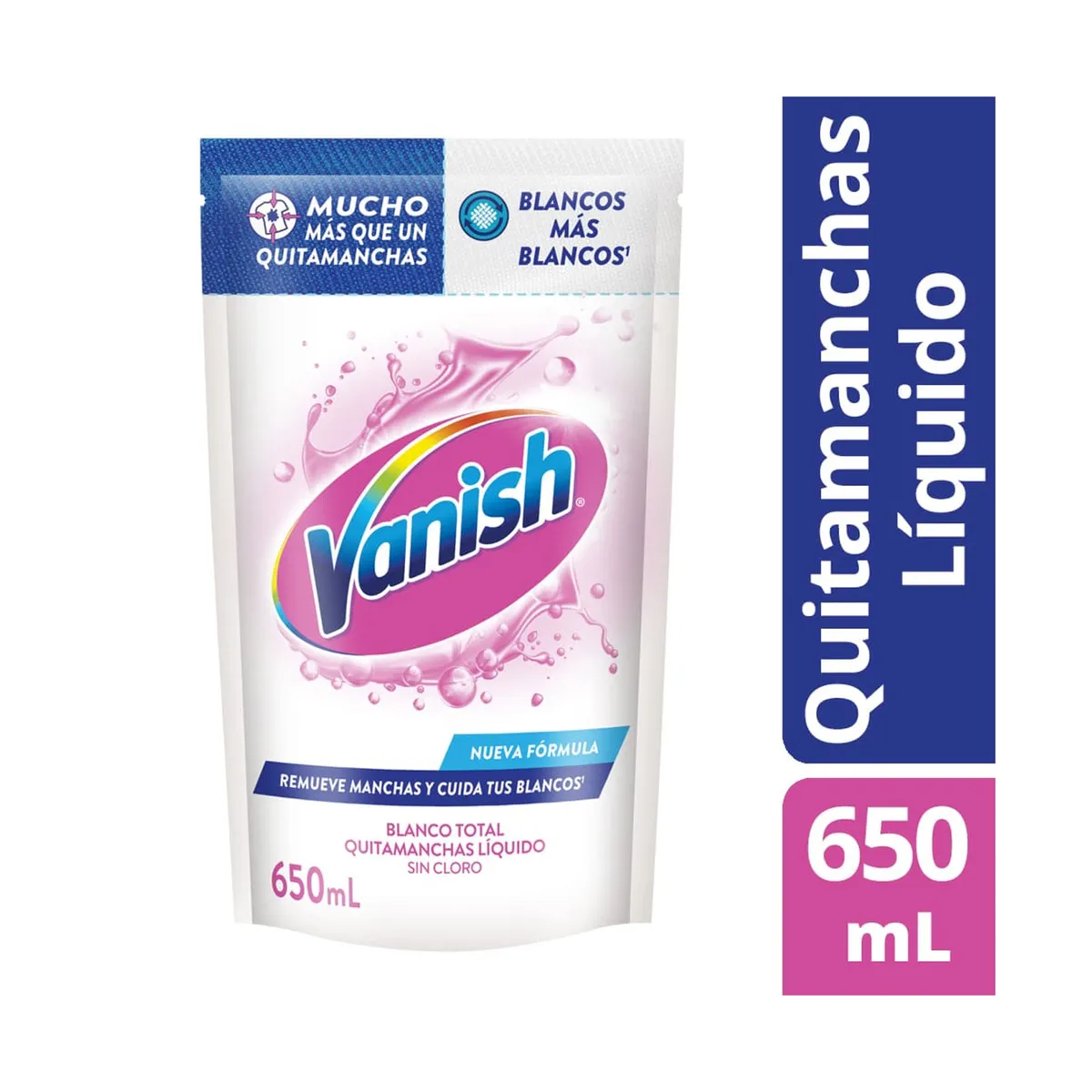 Quitamanchas Vanish líquido blanco repuesto 650 ml.