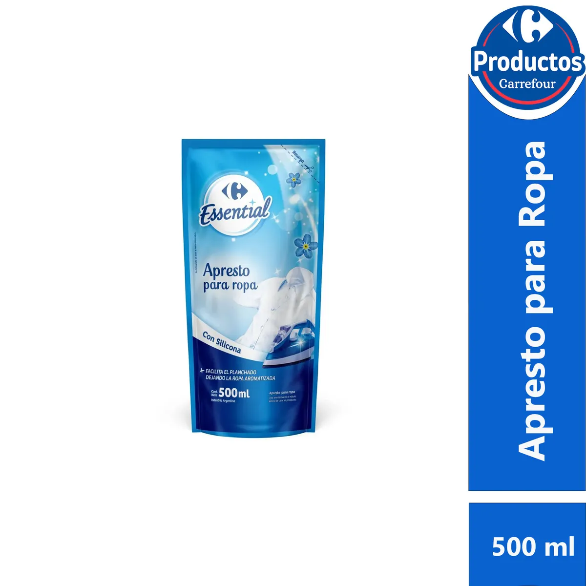 Apresto para ropa Carrefour con silicona 500 cc.