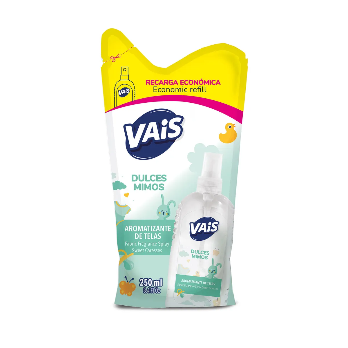 Repuesto aromatizante para telas Vais dulces mimos 250 cc.
