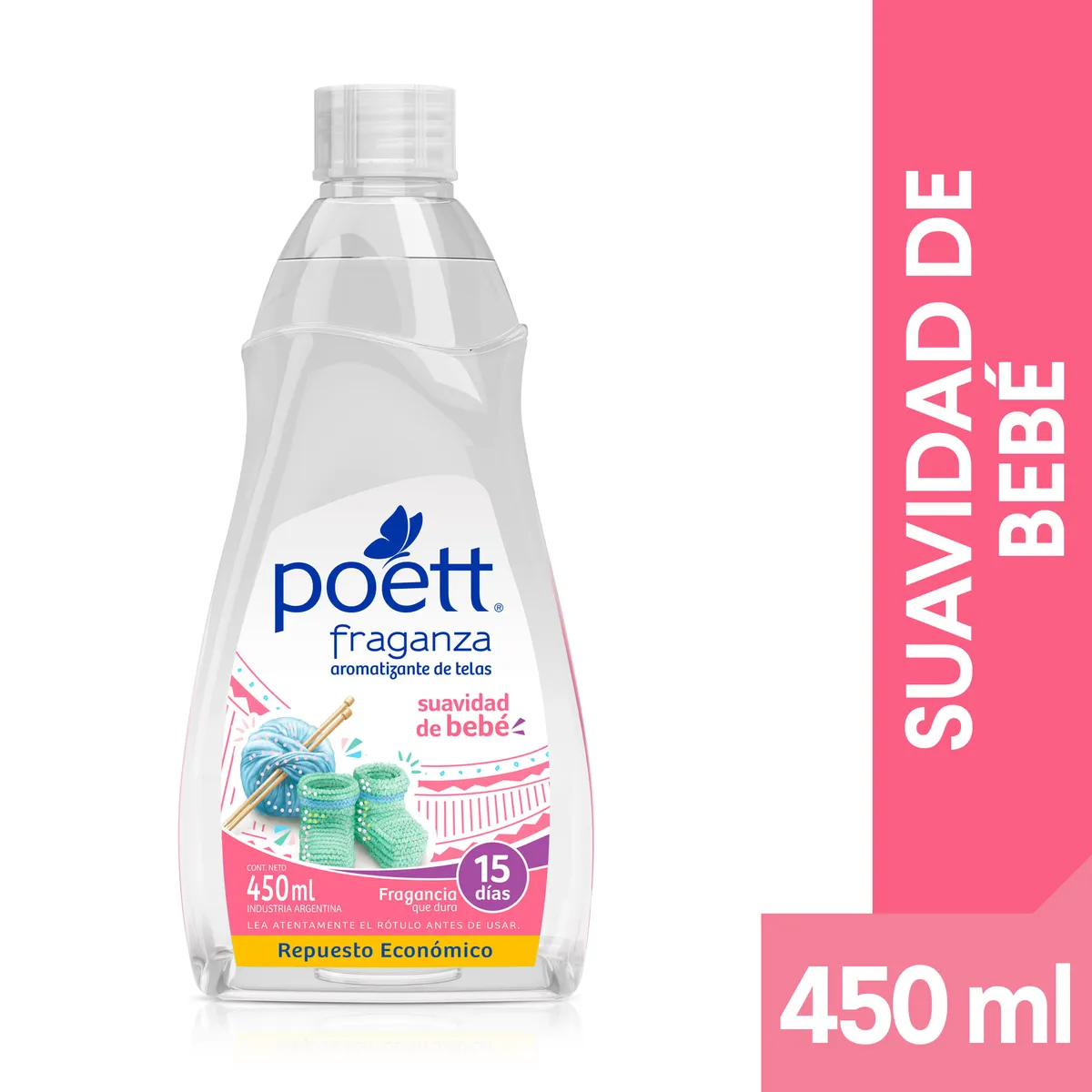 Aromatizante para tela Poett Fraganza bebé repuesto 450 cc.