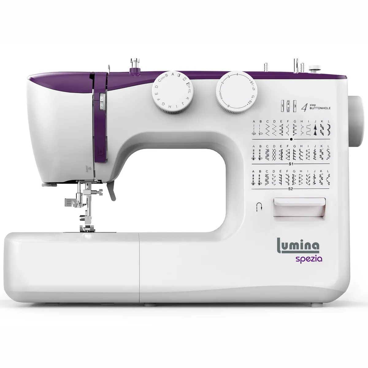 Máquina De Coser Recta Lumina Spezia Uva 36 Diseños De Puntada
