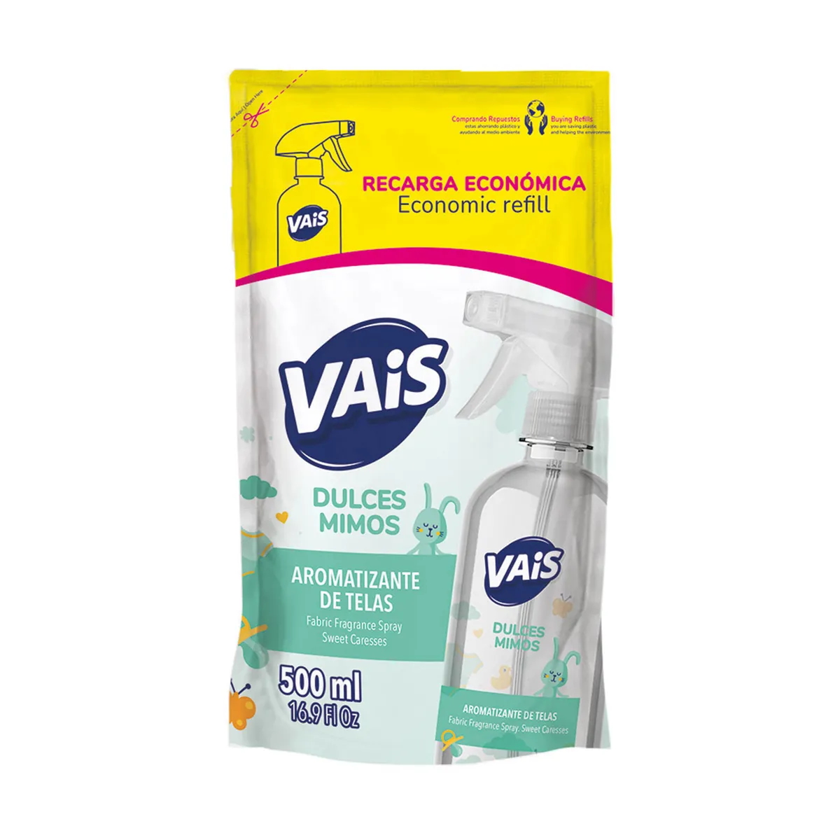 Repuesto aromatizante para telas Vais dulces mimos 500 cc.