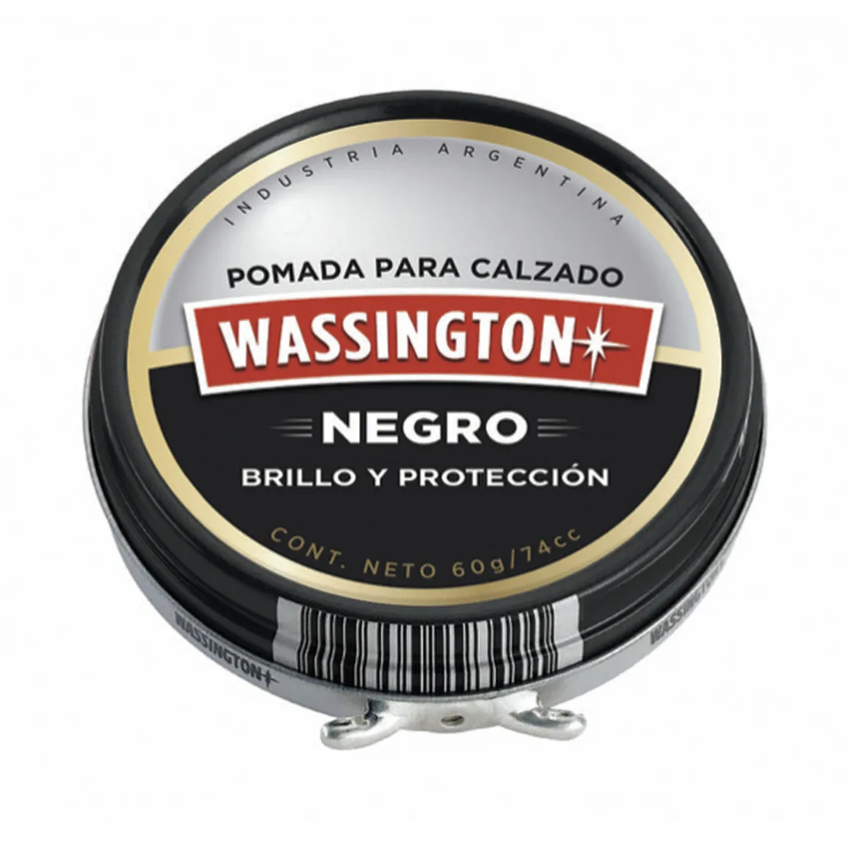 Pomada negra Wassington para calzado 60 g.