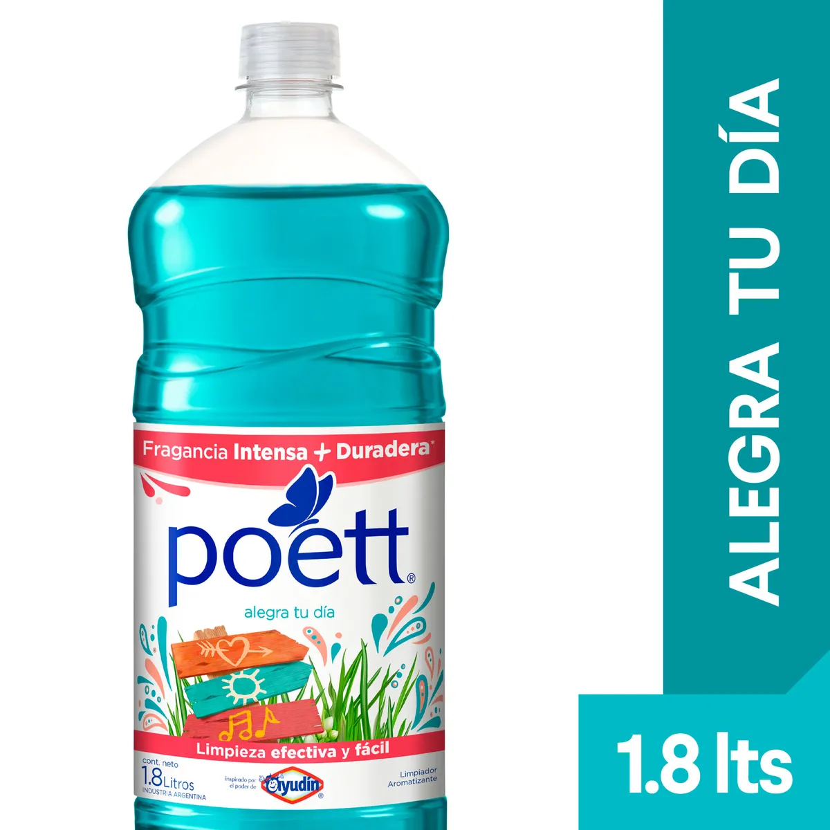 Limpiador líquido aromatizante Poett alegra tu día 1.8 lts.