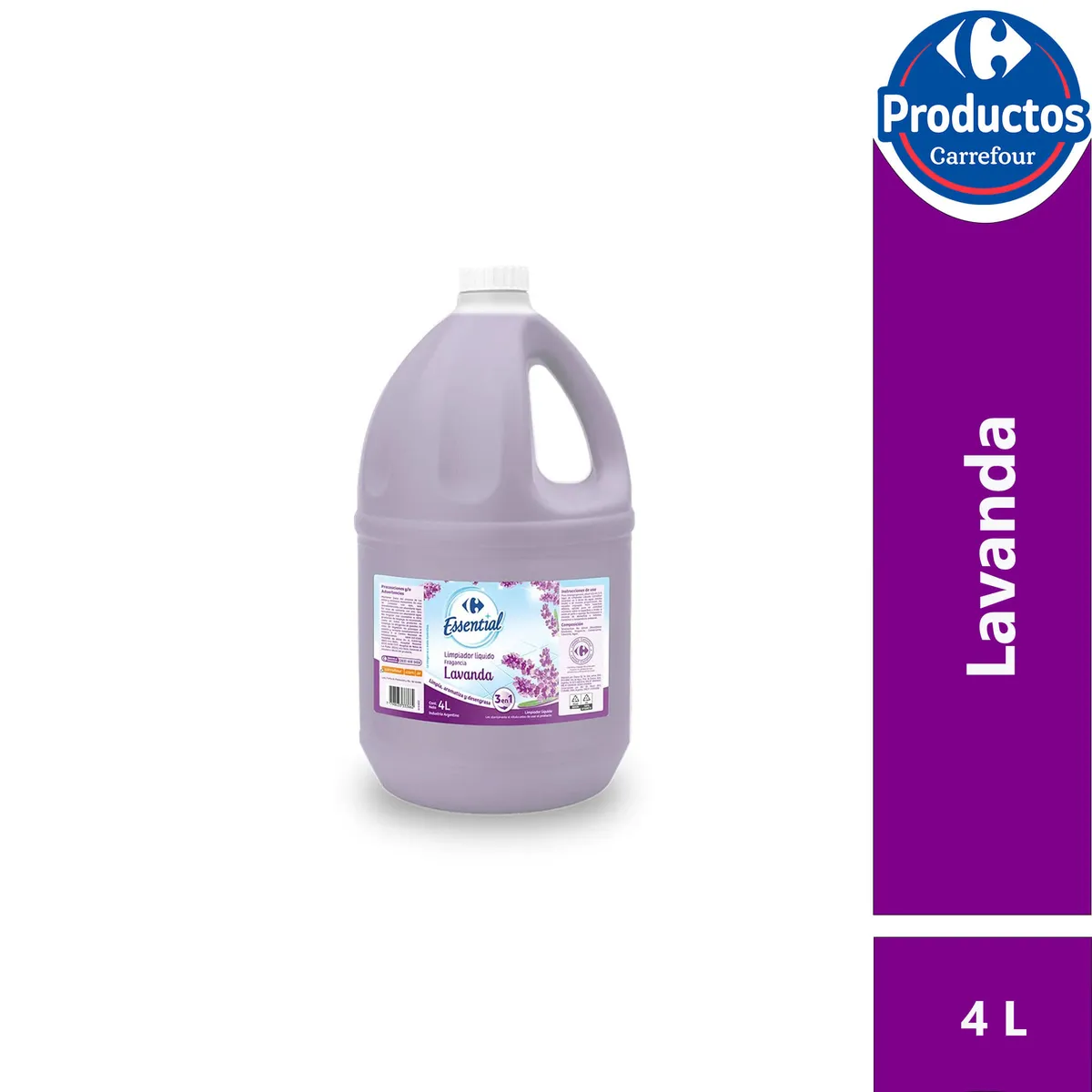 Limpiador líquido Carrefour Essential lavanda 4 lts
