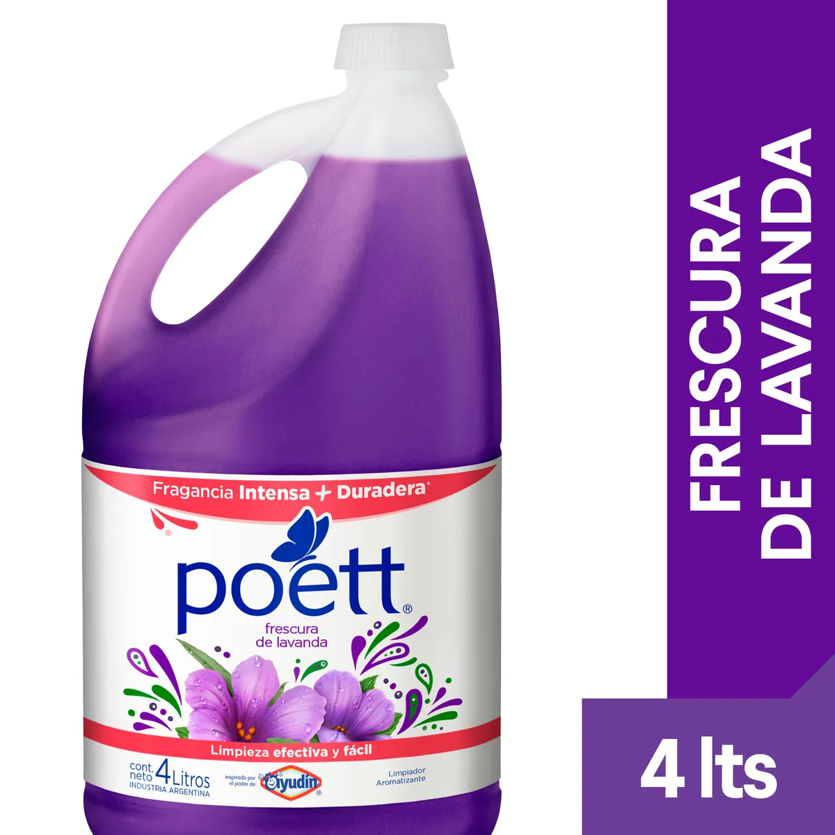 Limpiador líquido aromatizante Poett frescura lavanda 4 lts.