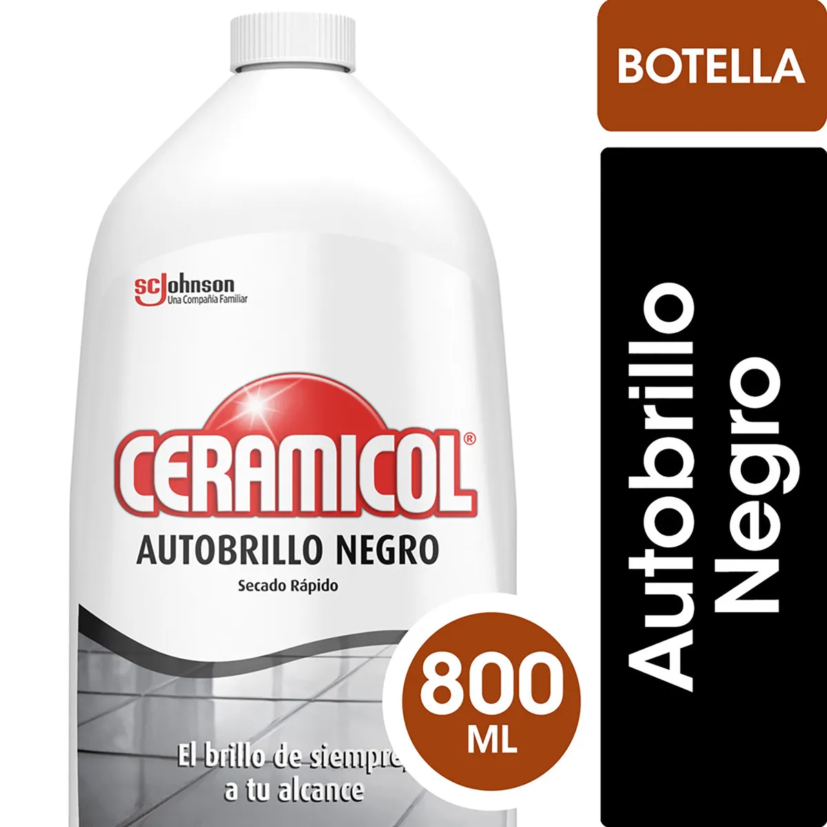 Autobrillo Ceramicol color negro botella 800 ml.
