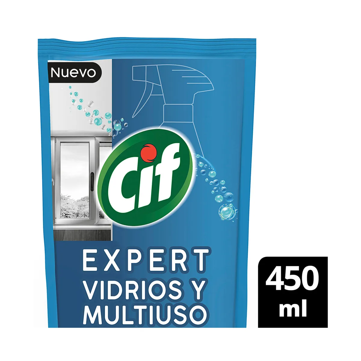 Limpiador de vidrio Cif expert multiuso 450 cc.