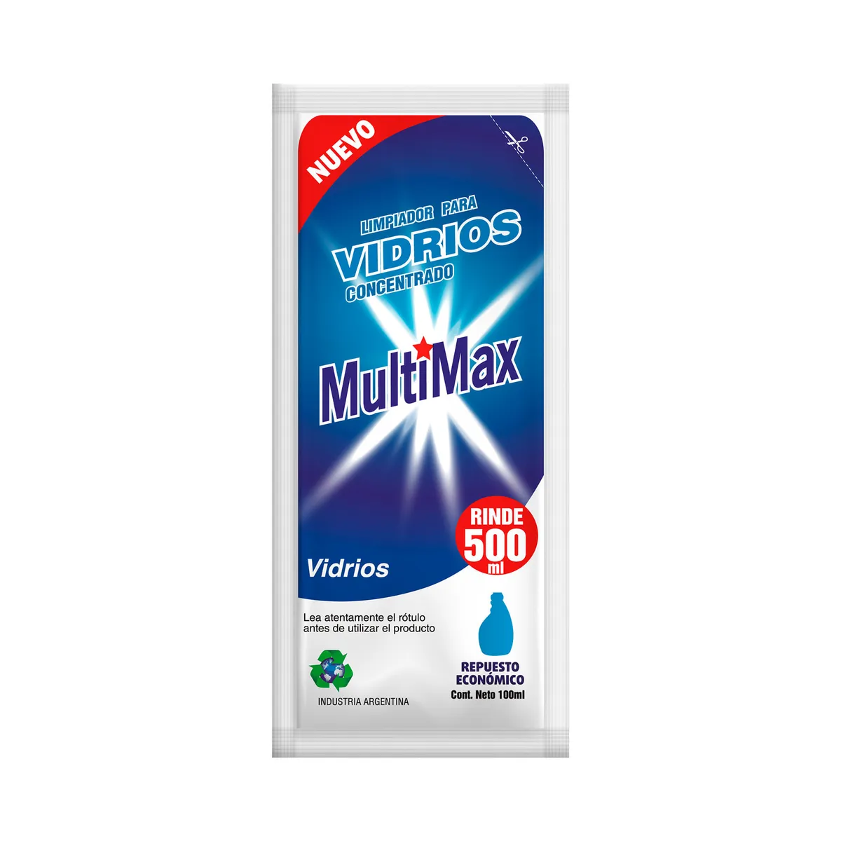 Limpiador de vidrios Multimax concentrado 100 cc.