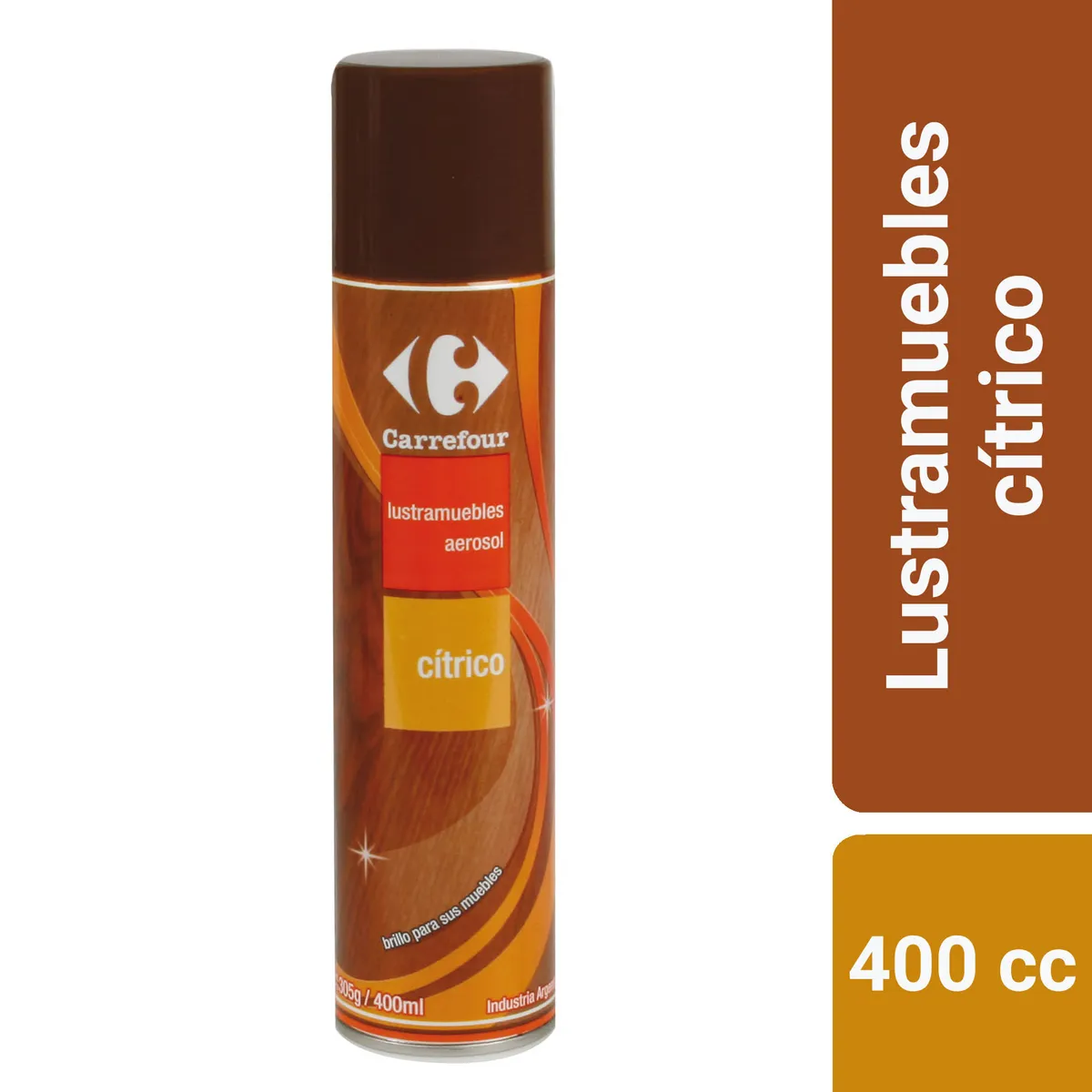 Lustra muebles en aerosol Carrefour cítrico 340 cc.