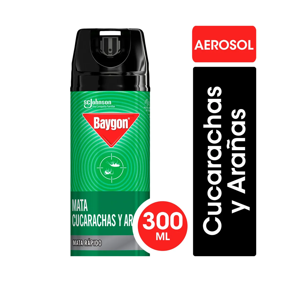Mata cucarachas y aranas Baygon en aerosol 300 cc.