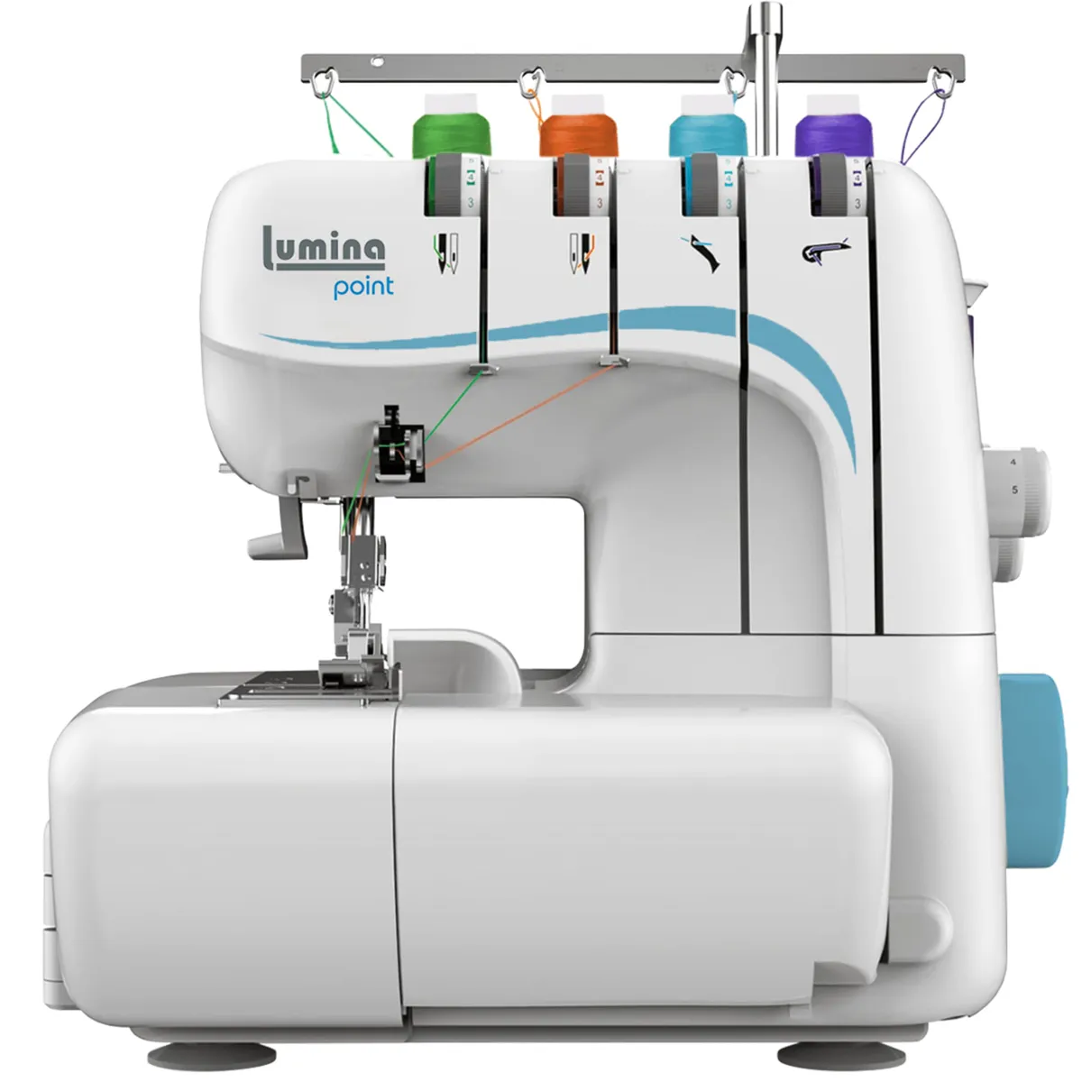 Máquina De Coser Overlock Lumina Point 4 Hilos Celeste
