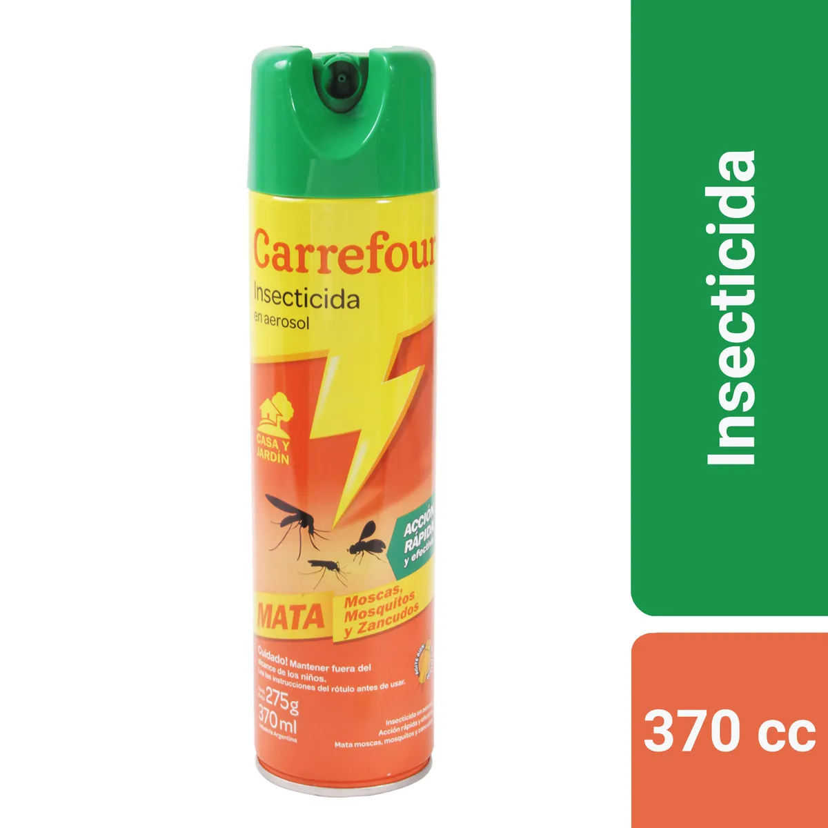 Insecticida Carrefour mata moscas y mosquitos en aerosol 370 cc.