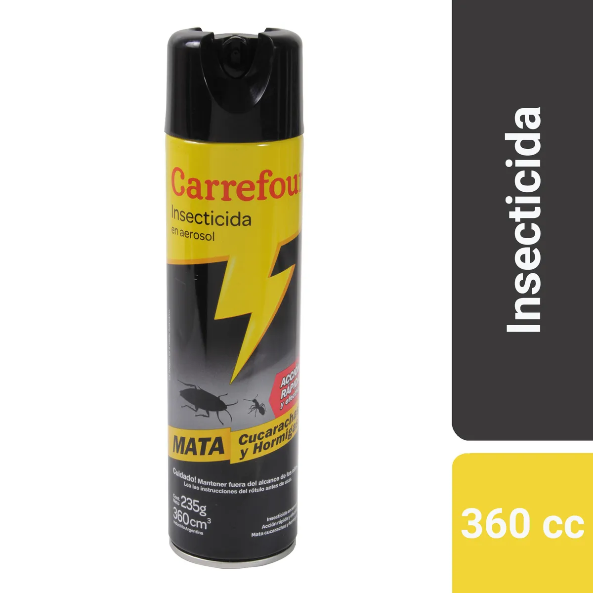 Insecticida Carrefour mata cucarachas en aerosol 360 cc.
